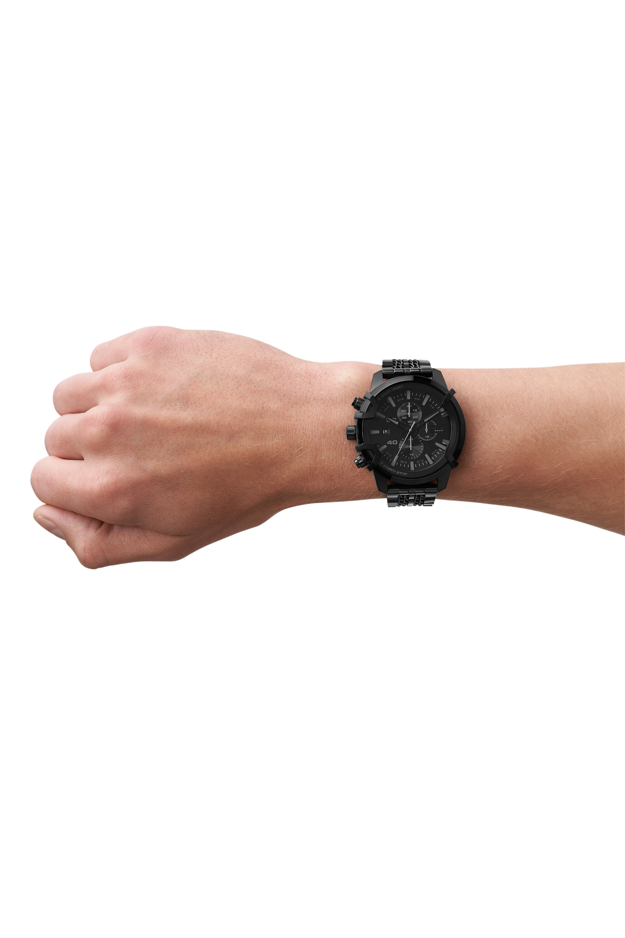 Diesel - DZ4579, Male's Griffed Chronograph Stainless Steel Watch in Black - 4