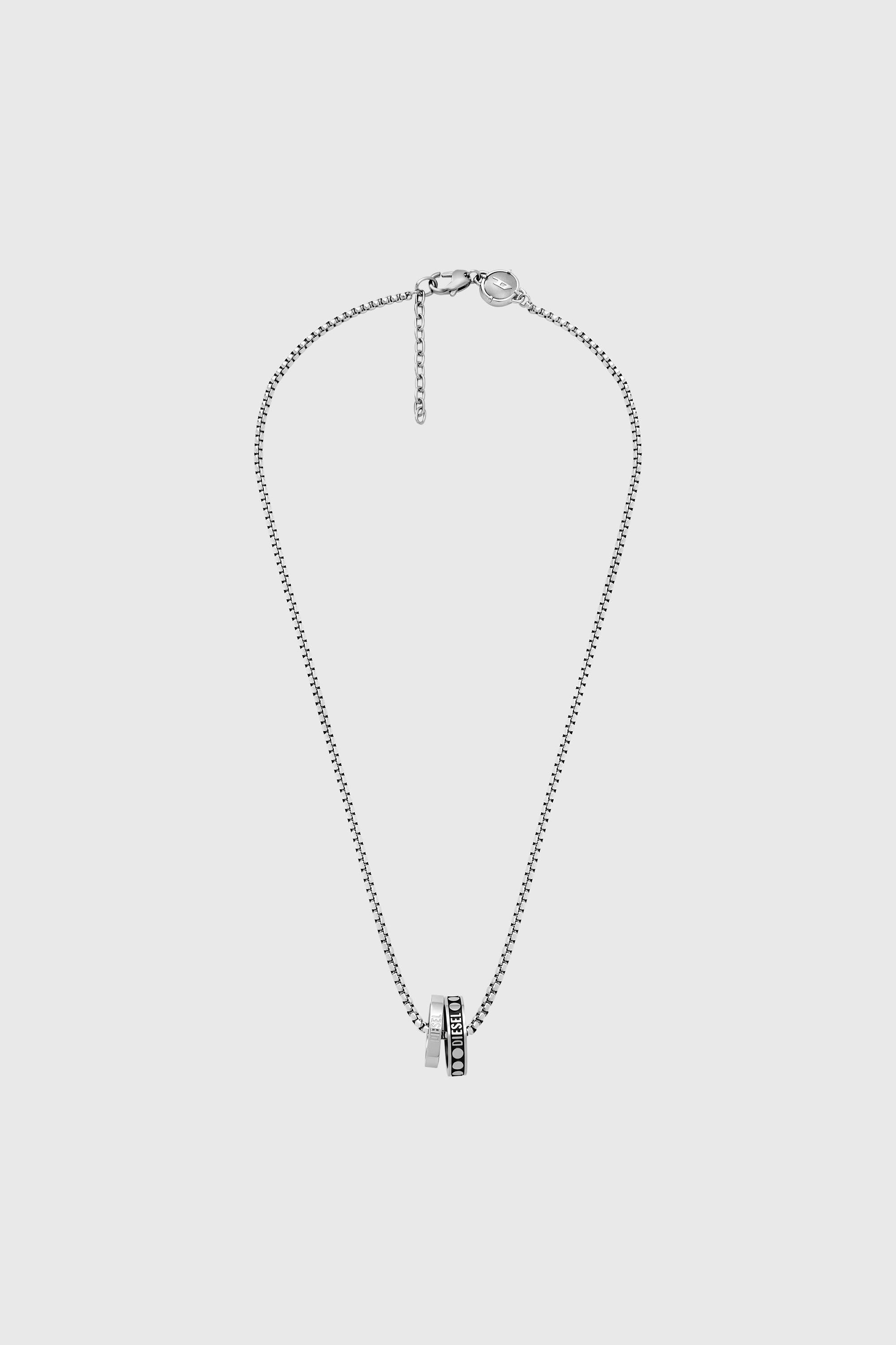 DX1168 Man: Stainless Steel Double Pendant Necklace | Diesel