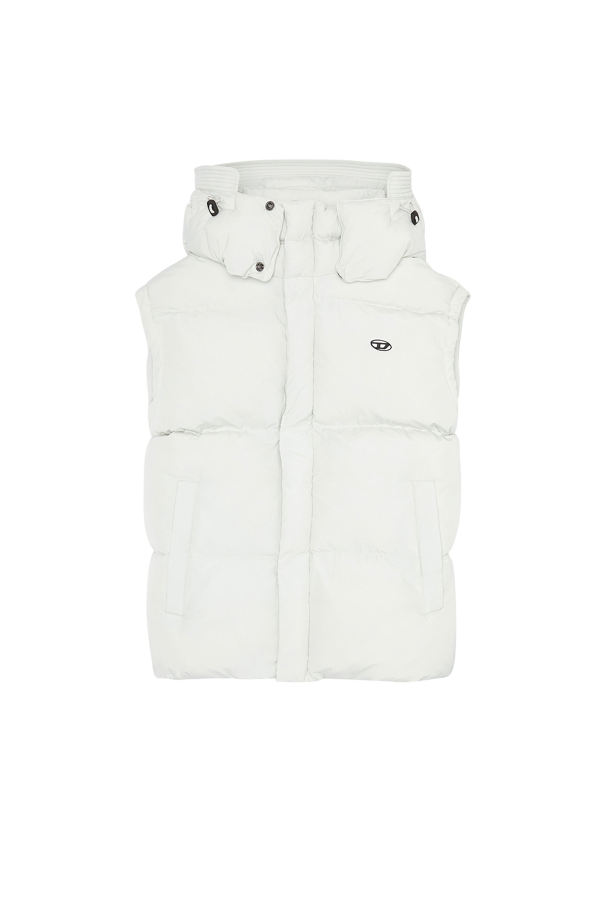 Men's Puffer vest with detachable hood | White | Diesel