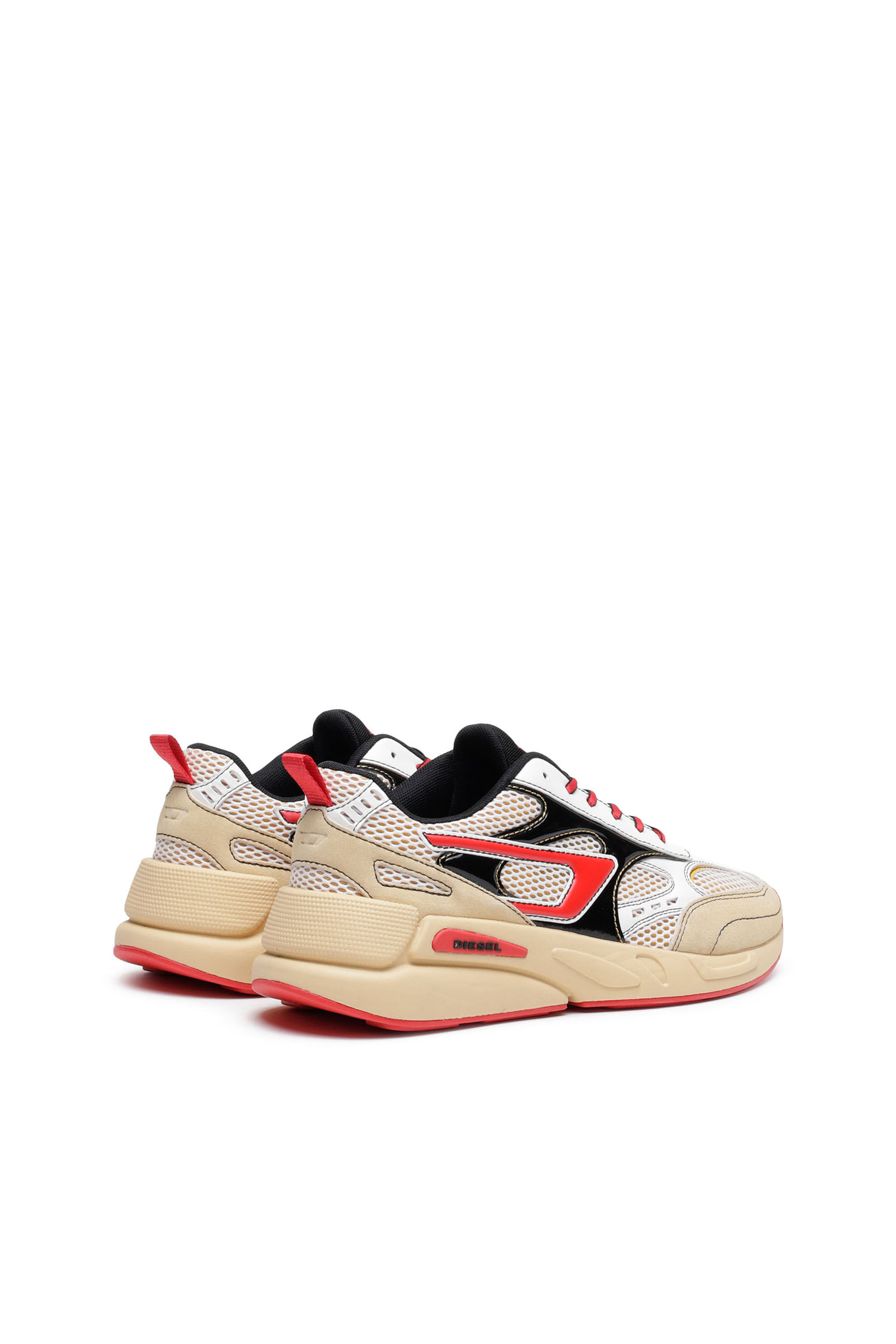 Diesel - S-SERENDIPITY SPORT, Male's S-Serendipity Sport - Mesh and suede sneakers with patent overlays in Beige - 3