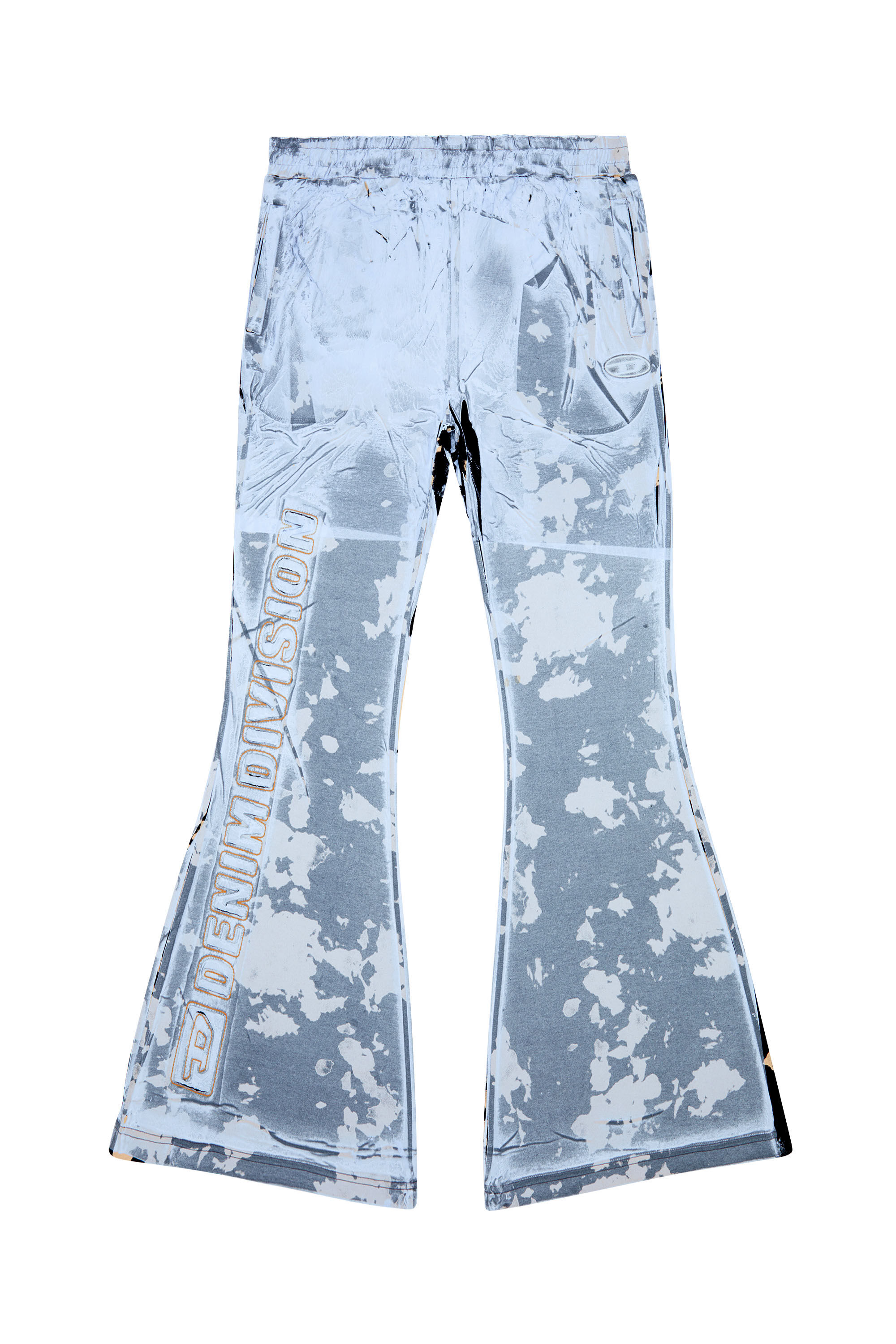Diesel - P-BELB-P1, Unisex's Flared track pants in coated jersey in Light Blue - 2