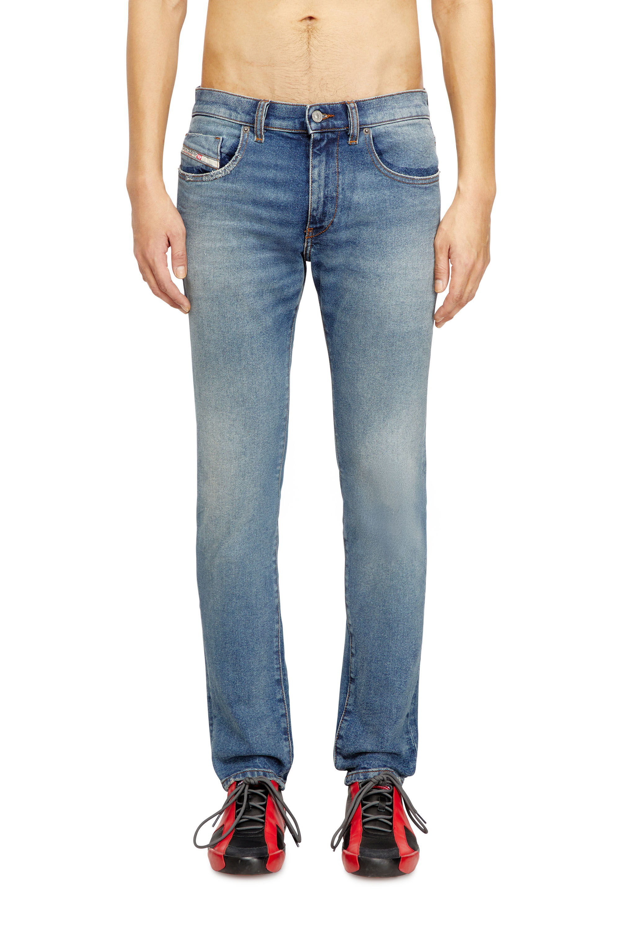 Diesel - Slim Jeans 2019 D-Strukt 0DBEF Hombre, Azul medio - 3