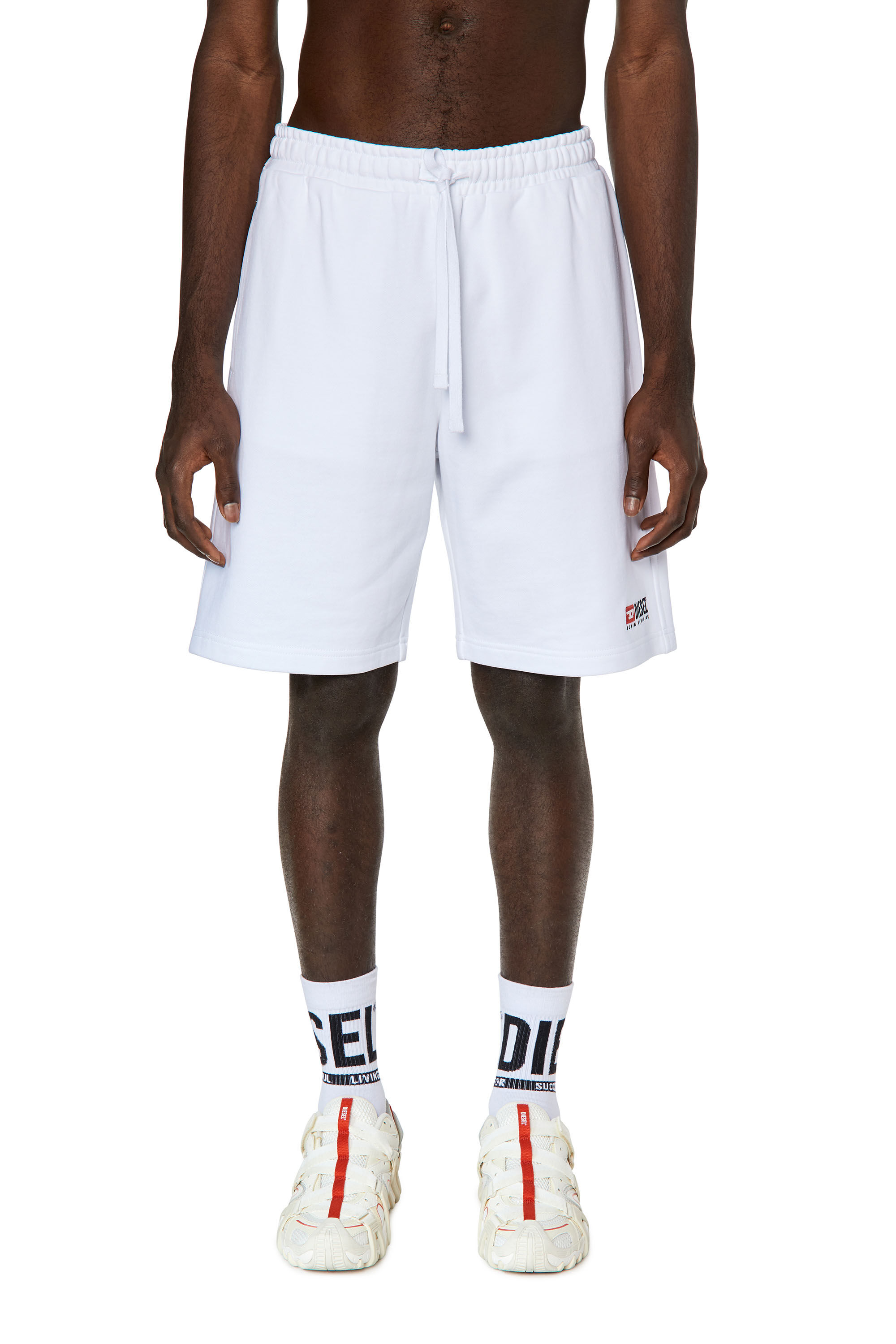 Diesel - P-CROWN-DIV, Male's Sweat shorts with embroidered logo in White - 3