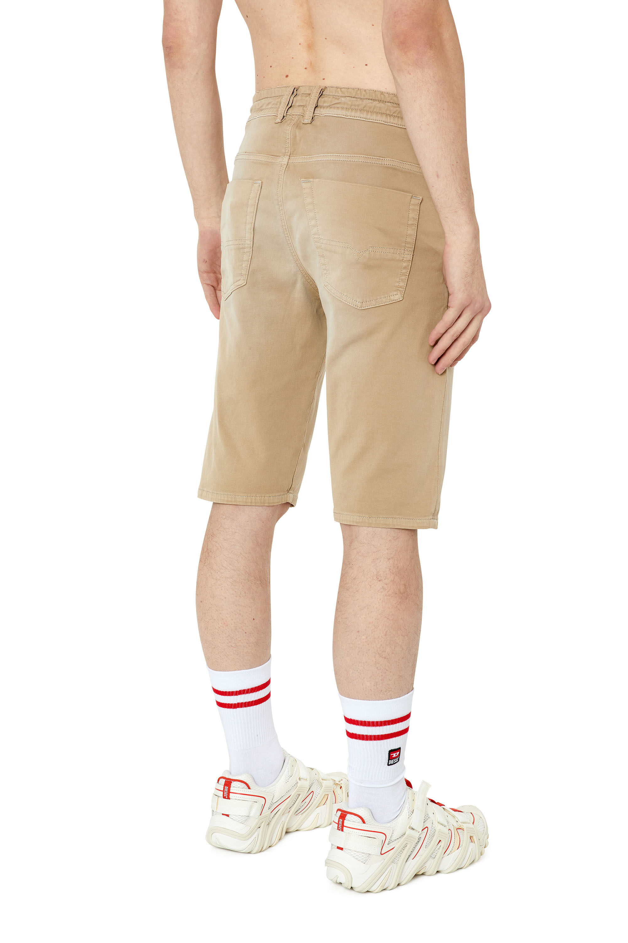 Diesel - D-KROOSHORT-Z JOGGJEANS, Man's Coloured shorts in JoggJeans&reg; in Beige - 4