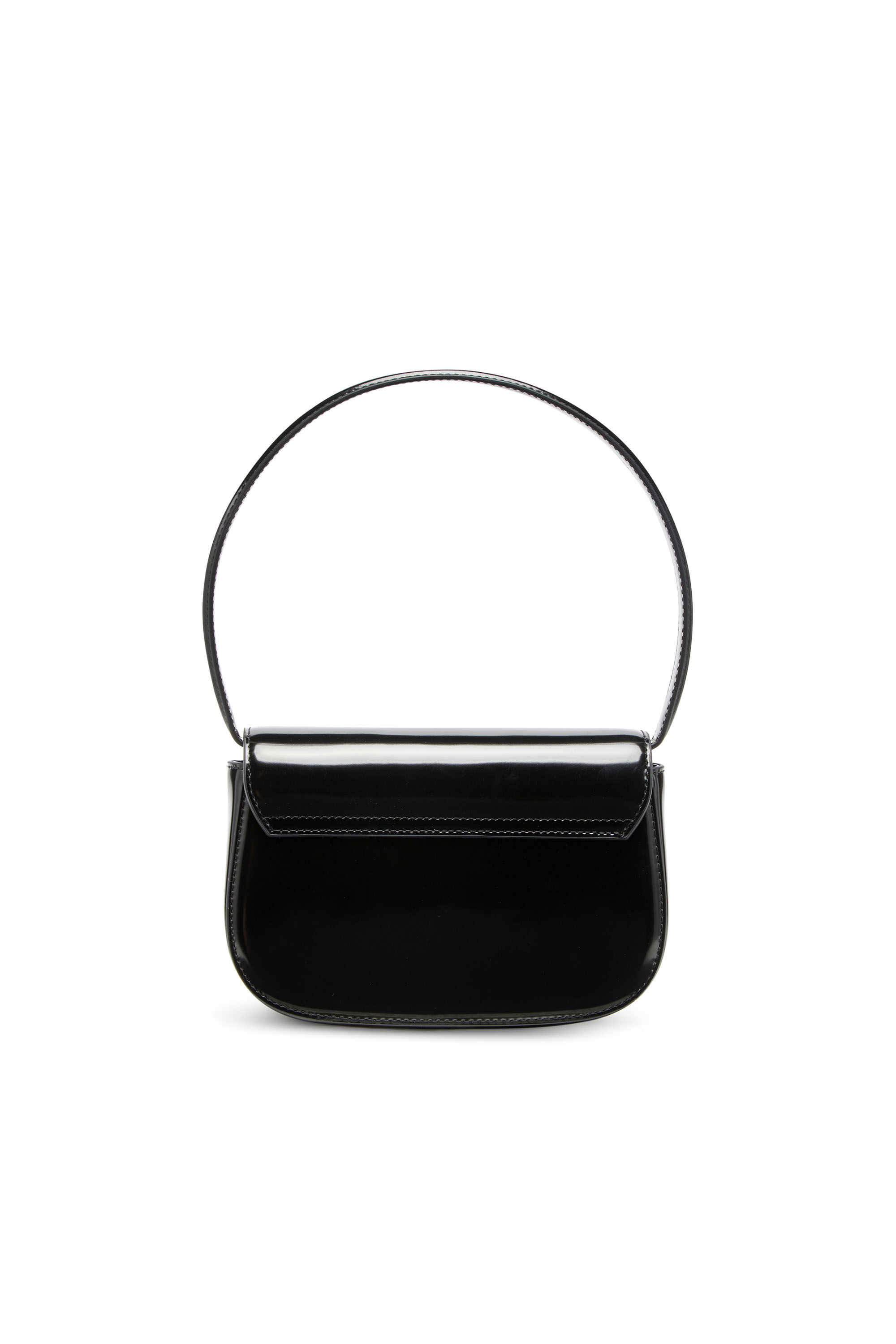 Women's 1DR-Iconic shoulder bag in mirrored leather | Black