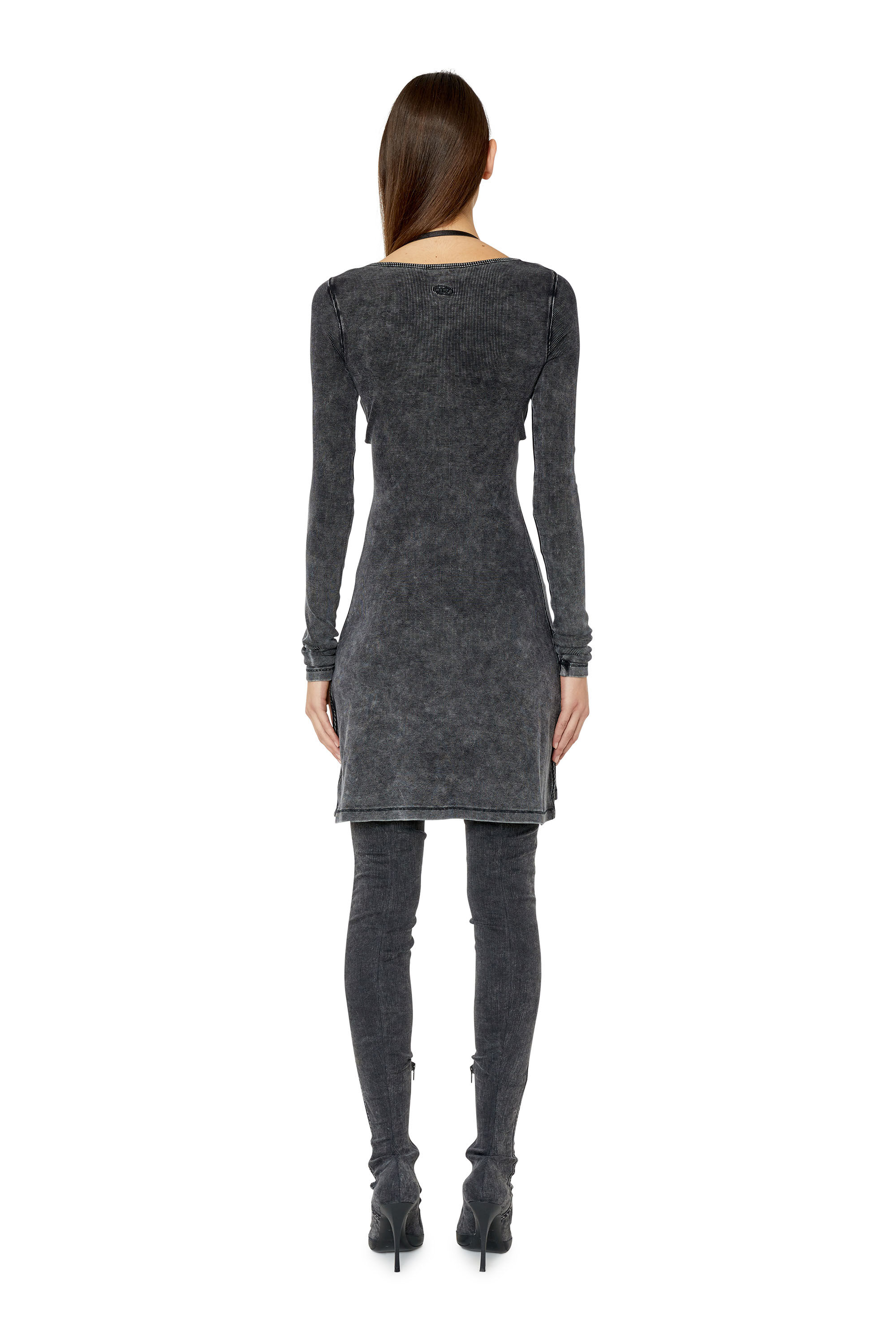 Diesel - D-BRANETTE, Robe délavée à l'acide avec brassière Femme in Noir - 3