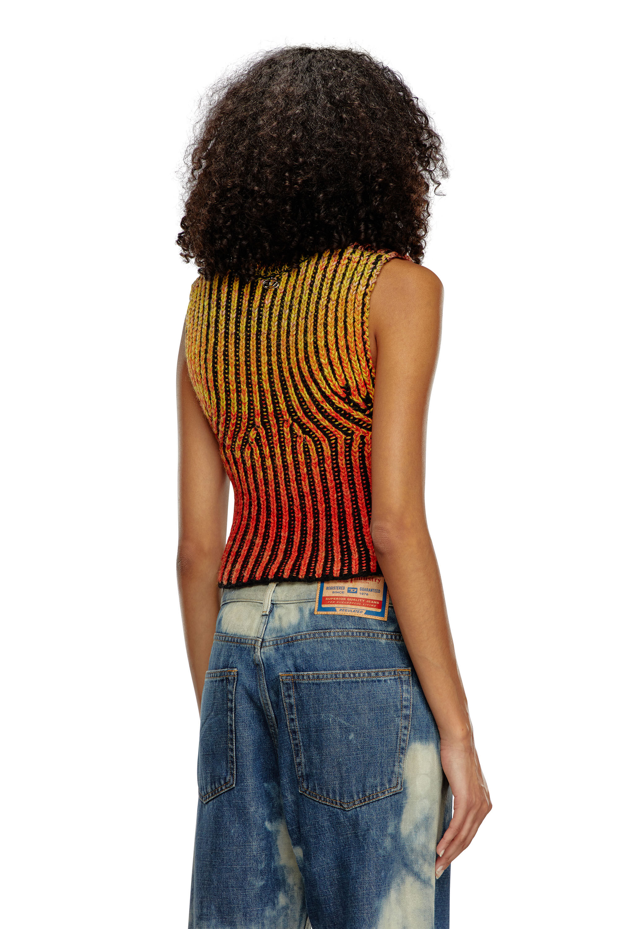Women's Cropped top in dégradé knit | Orange | Diesel
