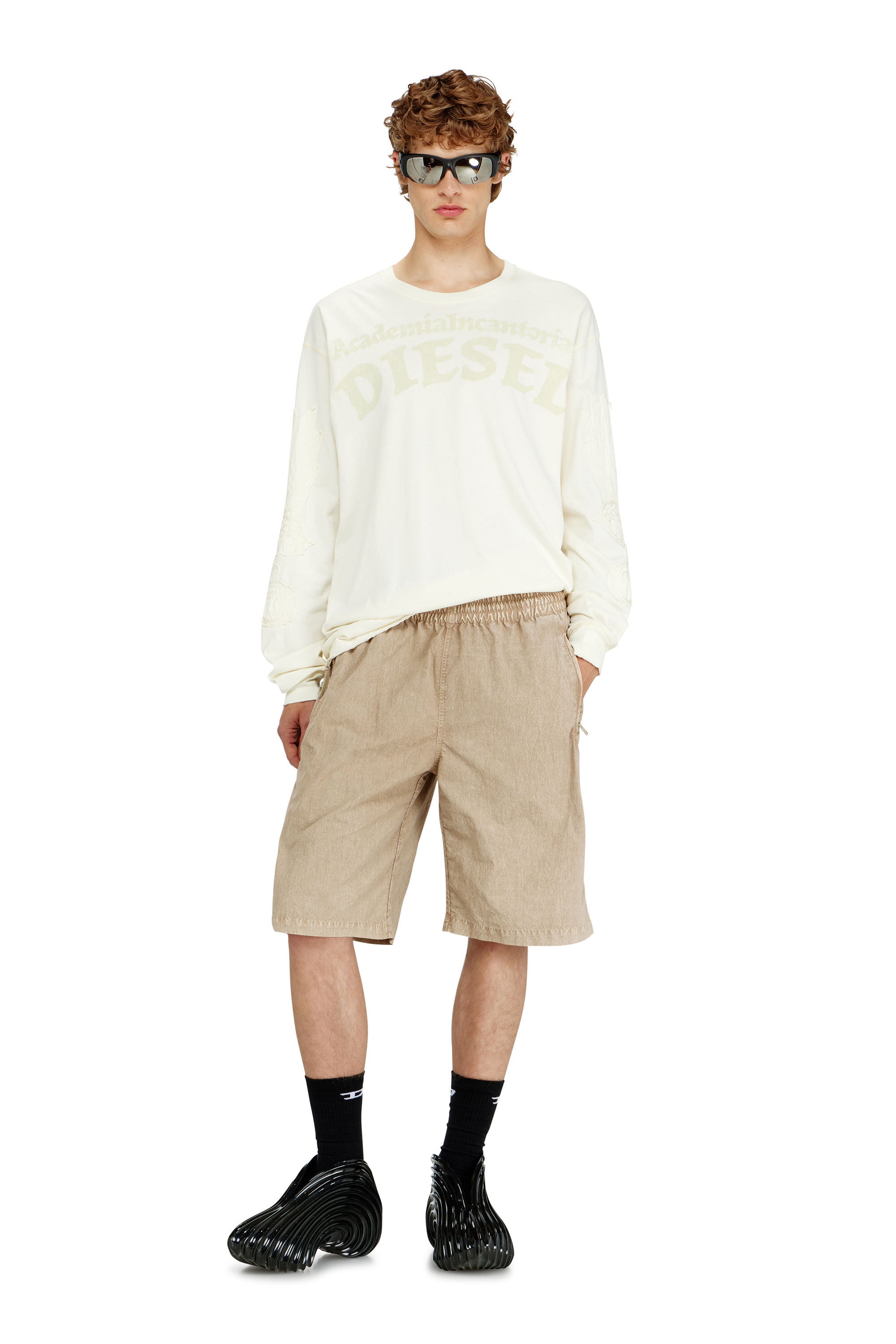 Men's Treated nylon shorts | Beige | Diesel US