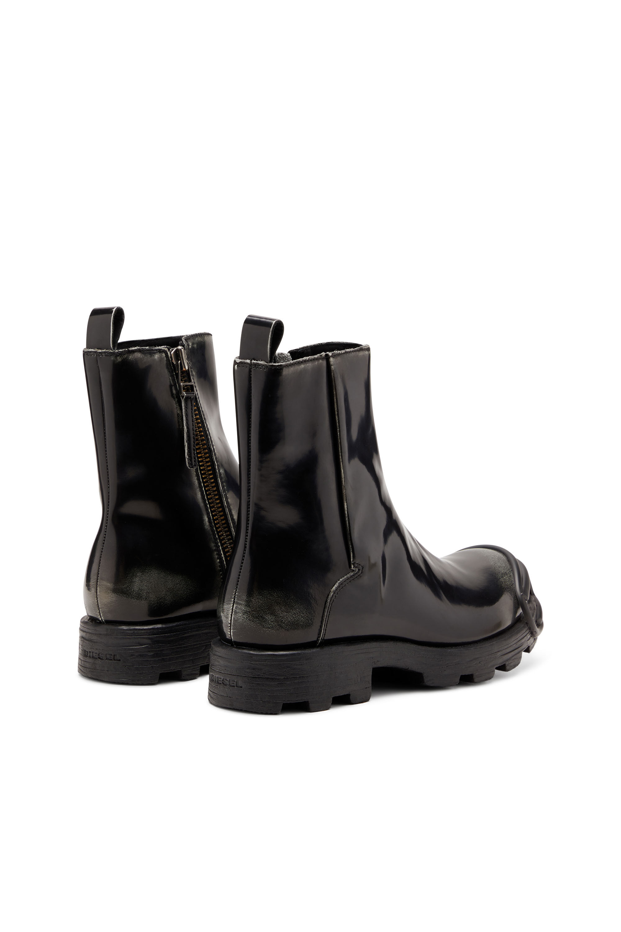 Diesel - D-HAMMER BT ZIP D, Male's D-Hammer - Leather boots with zipper in Black - 3
