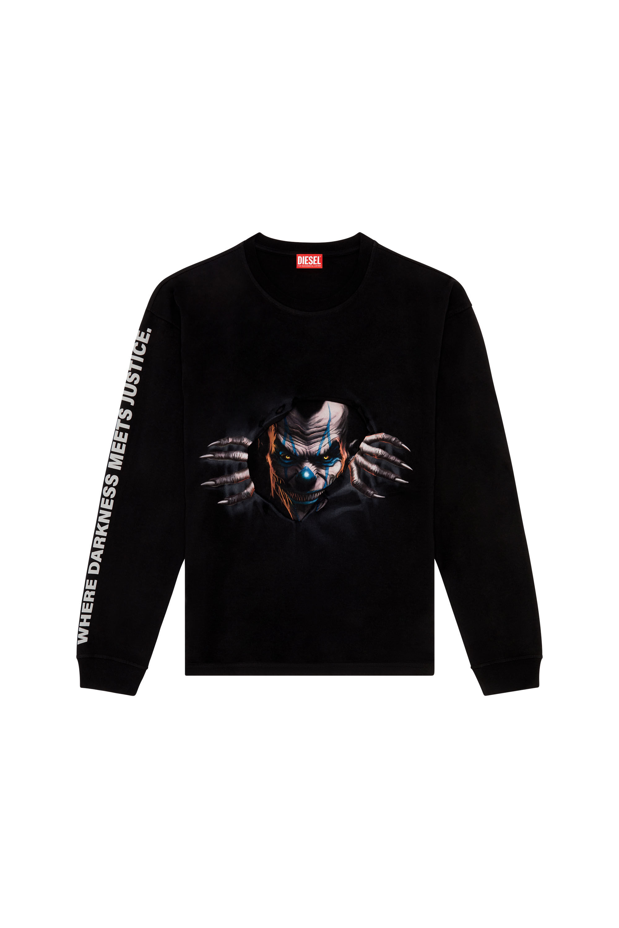 Men's Long-sleeve T-shirt with poster print | Black | Diesel