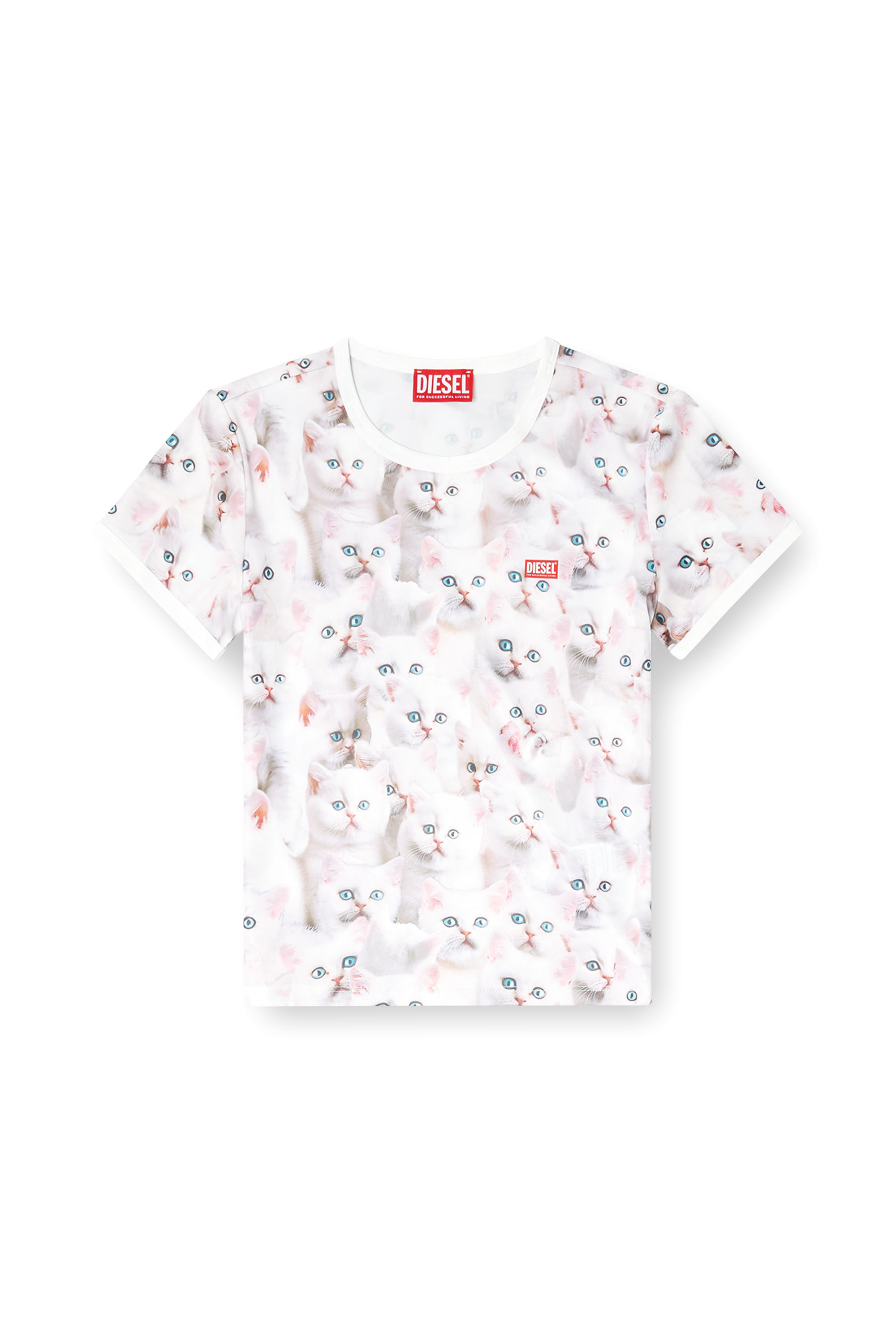 Diesel - T-UNCLAU, Female's Jersey top with all-over print in White - 2