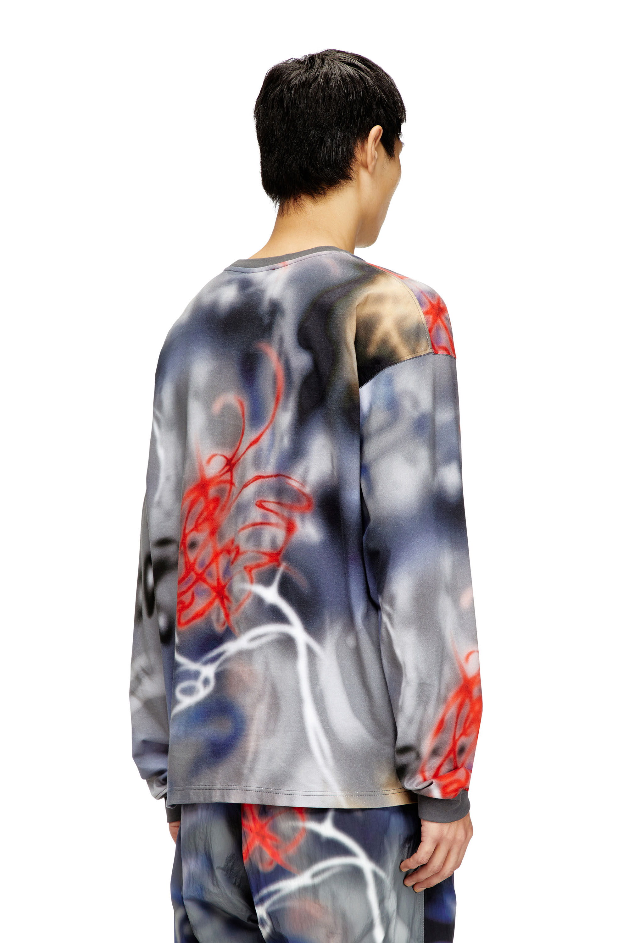 DIESEL T-Boxt-Ls-V4ロンT Men's Long-sleeve graffiti-print T-shirt | Multicolor | Diesel