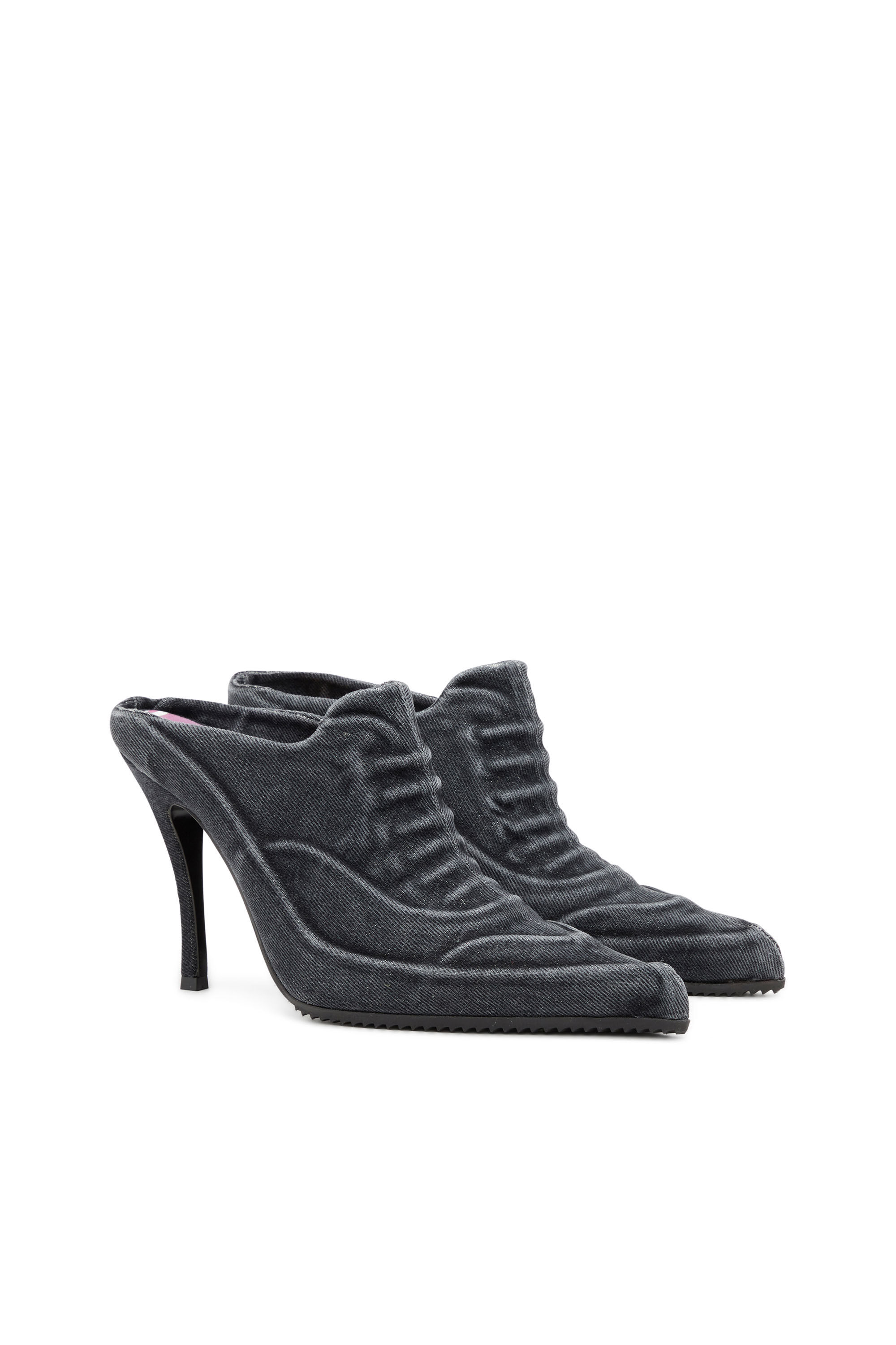 Diesel - D-CLOUD ML, D-Cloud-Mule en denim délavé Femme in Noir - 2