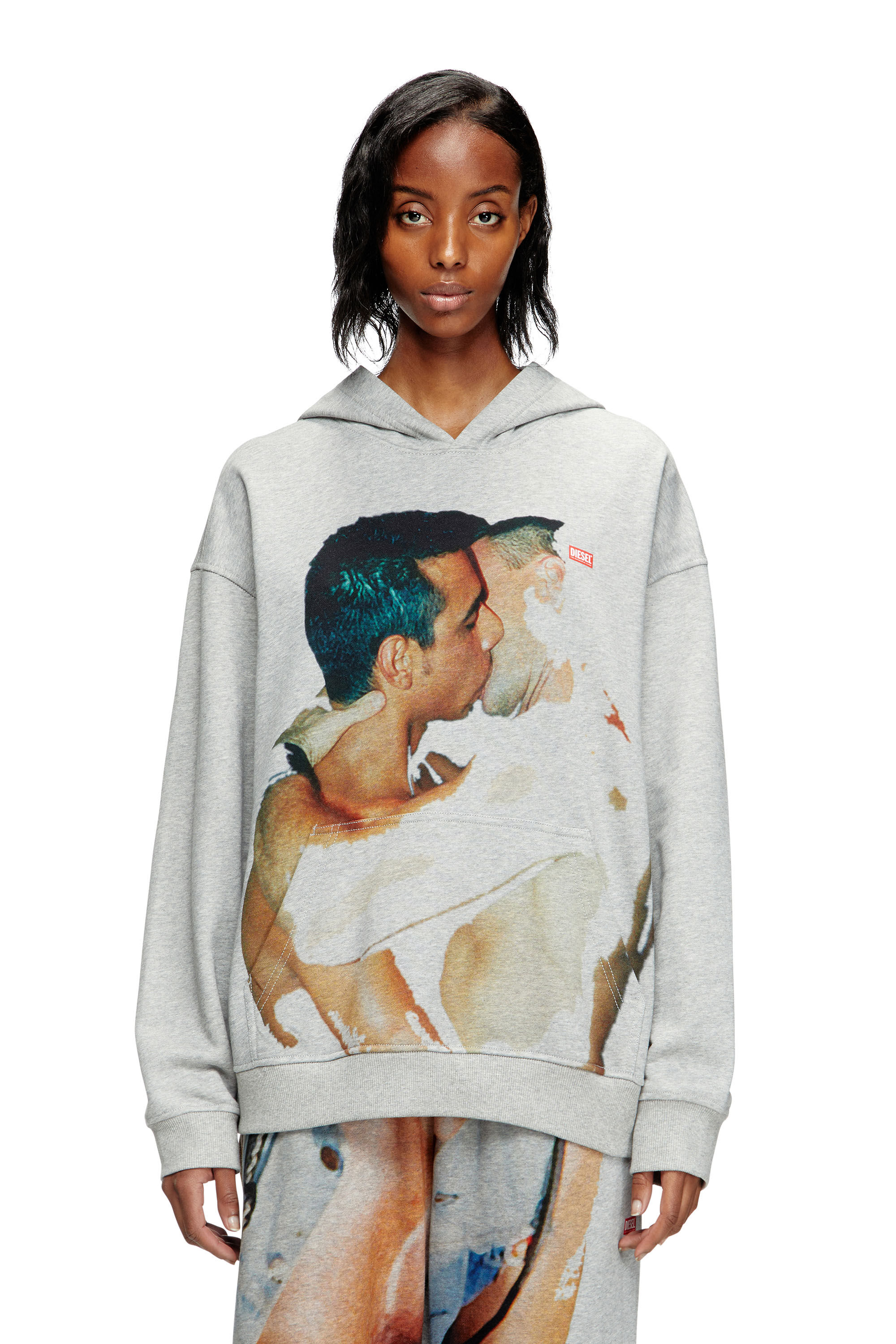 Women's Hoodie with graphic print | Grey | Diesel