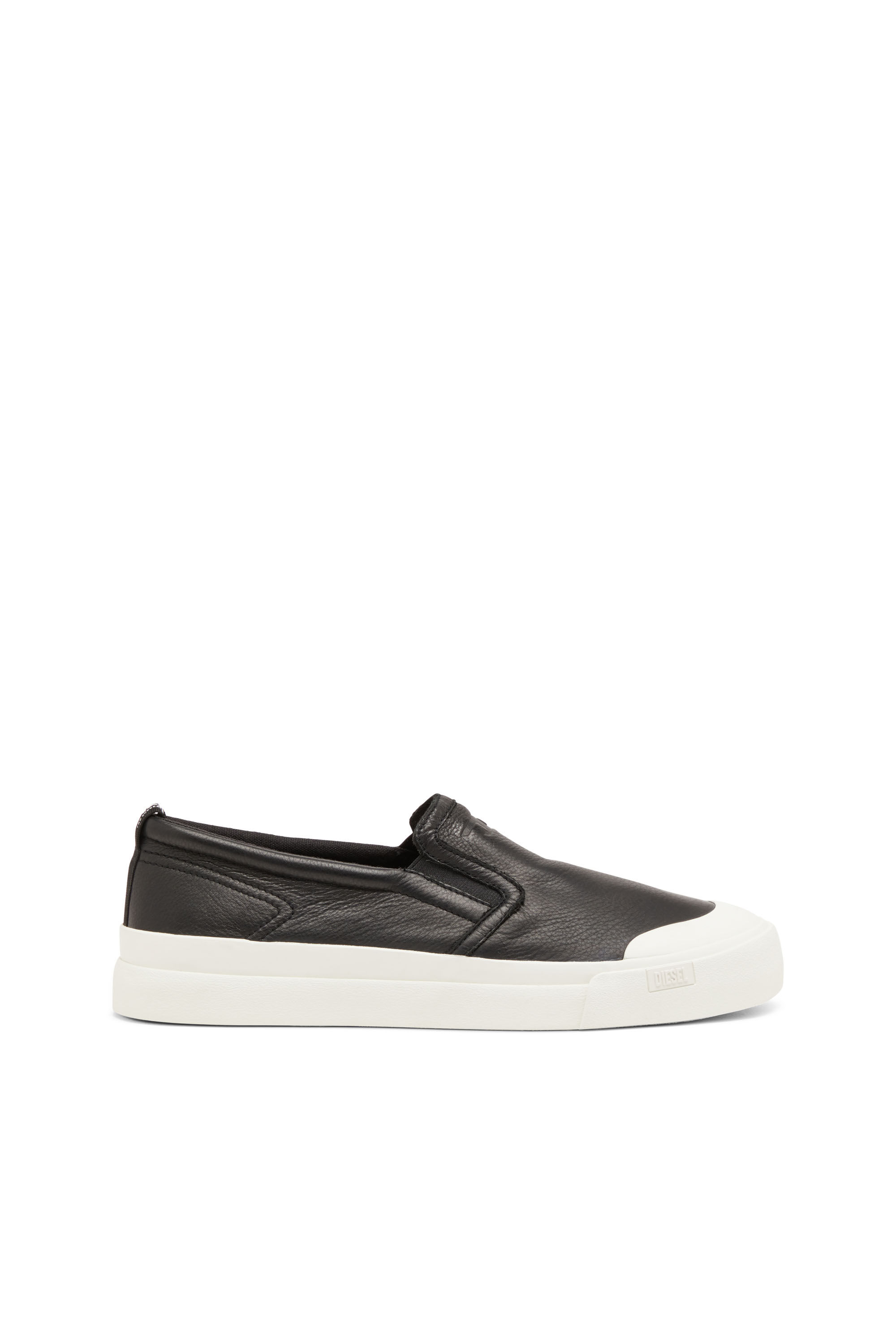 Diesel - S-ATHOS SLIP ON, Male's S-Athos-Slip-on sneakers in plain leather in Black - 1