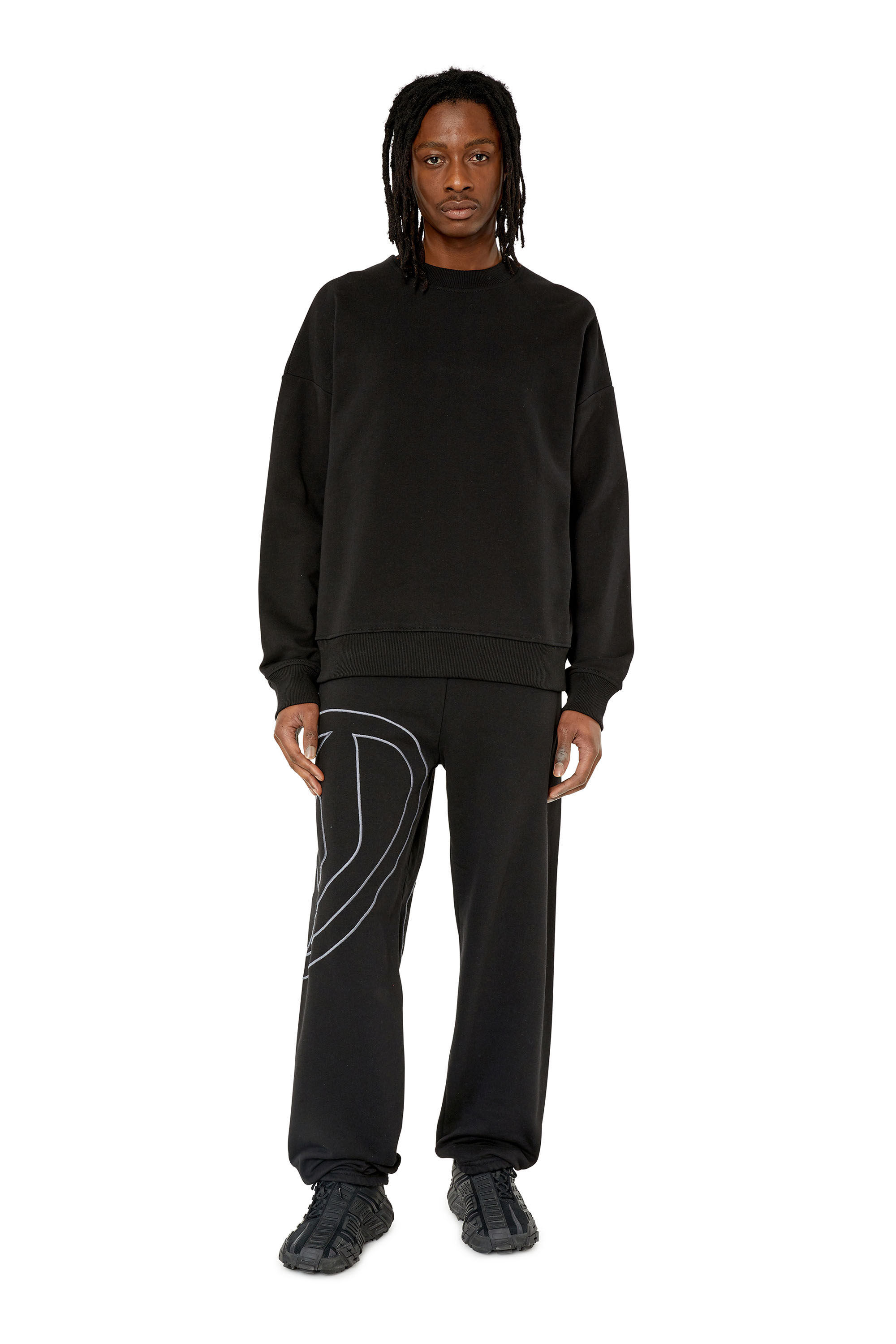 Diesel - S-ROB-MEGOVAL, Man's Sweatshirt with back maxi D logo in Black - 1