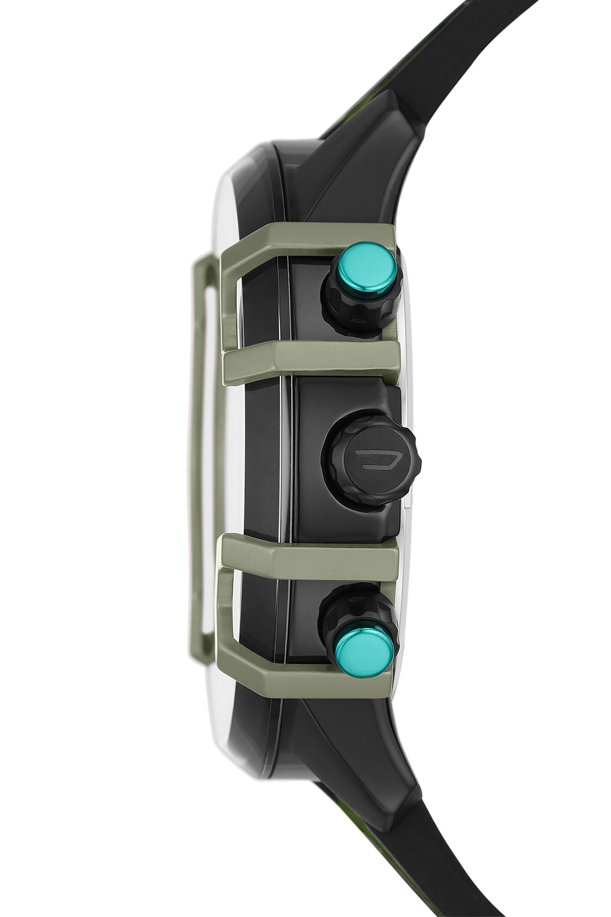 Diesel - DZ4563, Male's Griffed chronograph green canvas watch in Green - 3