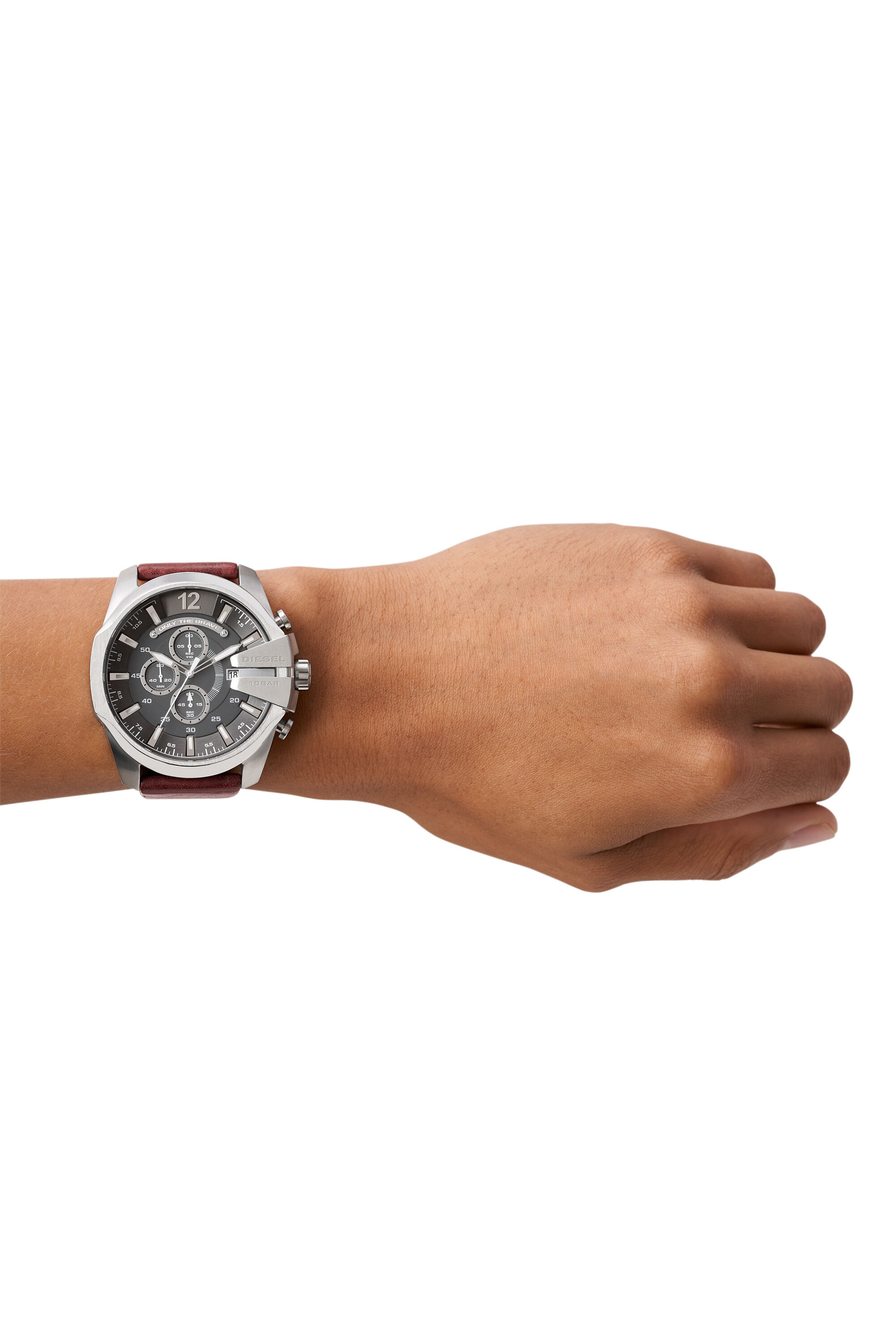 Diesel - DZ4290, Male's Mega Chief brown leather watch in Brown - 2