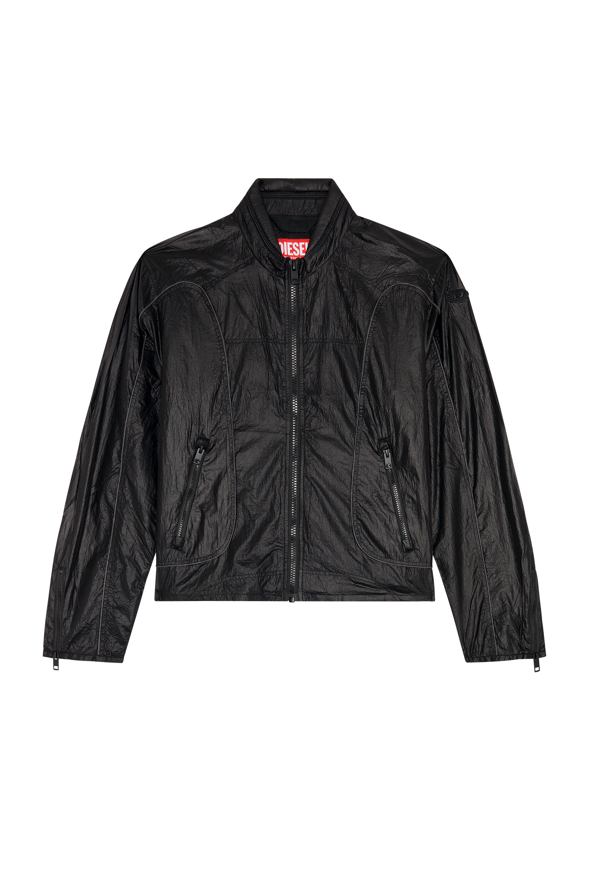 Diesel - J-BLINKID-A, Male's Nylon jacket with contrast detailing in Black - 2