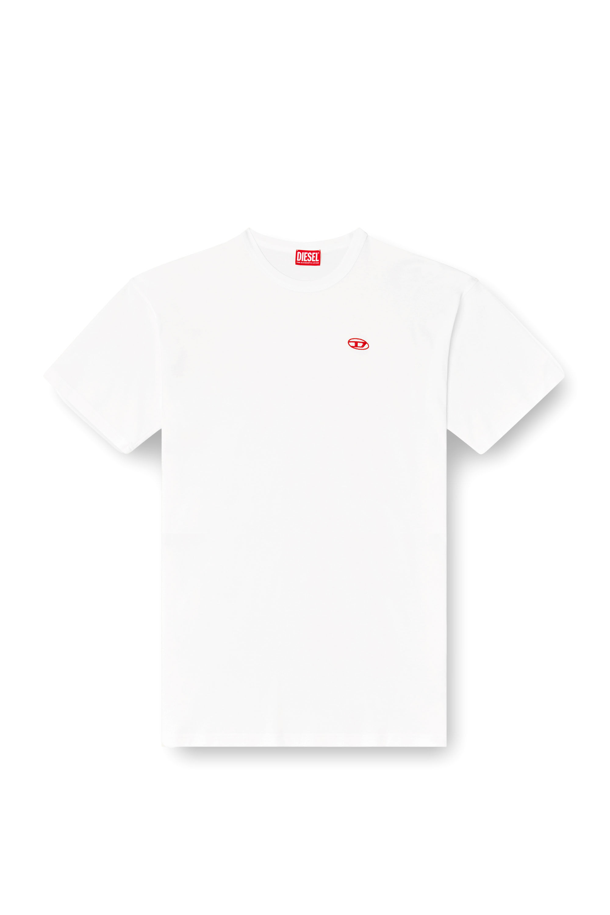 Men's T-shirt with red Oval D | White | Diesel
