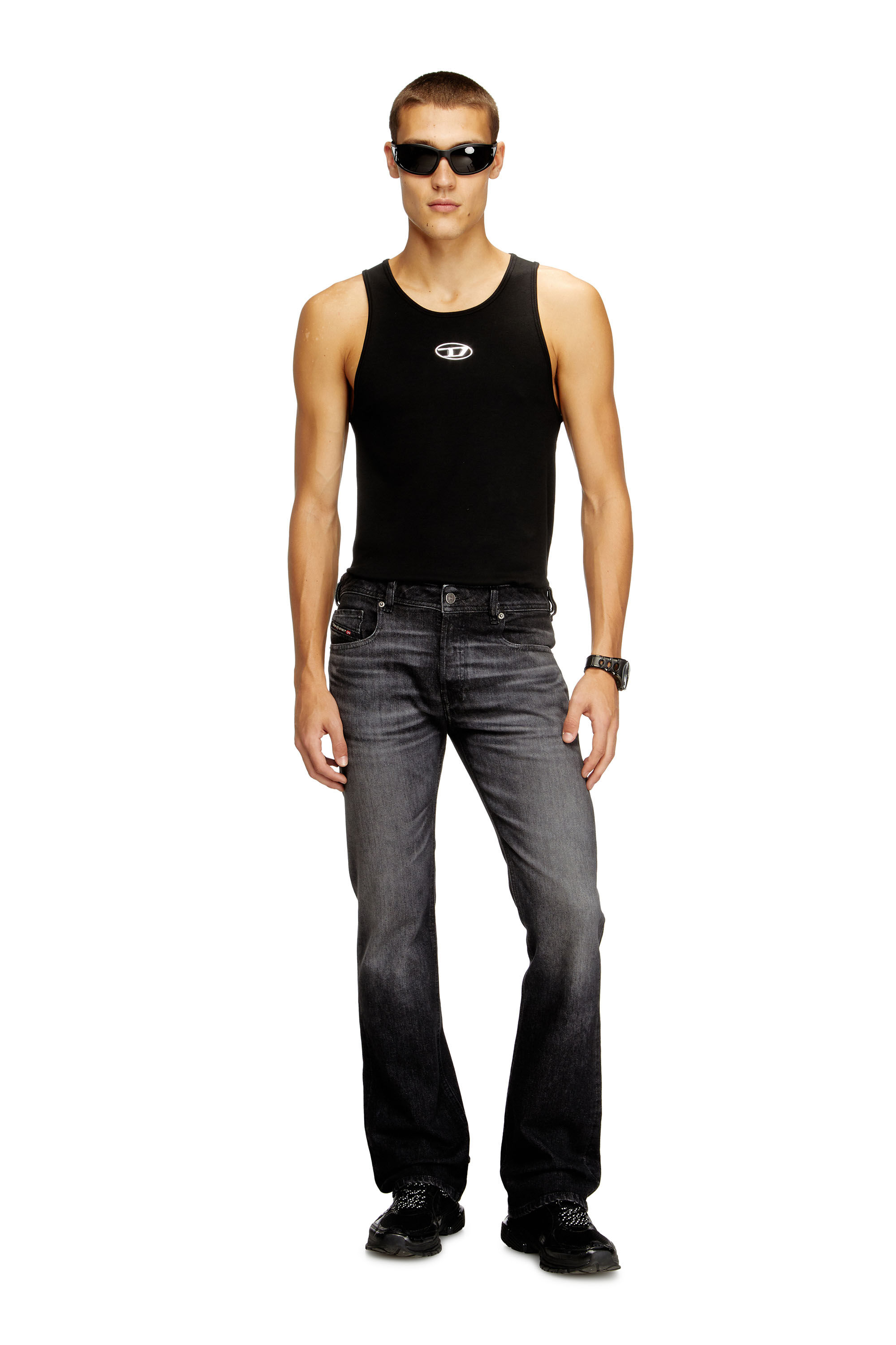 Men's Bootcut Jeans | Black/Dark grey | Diesel 2007 Zatiny