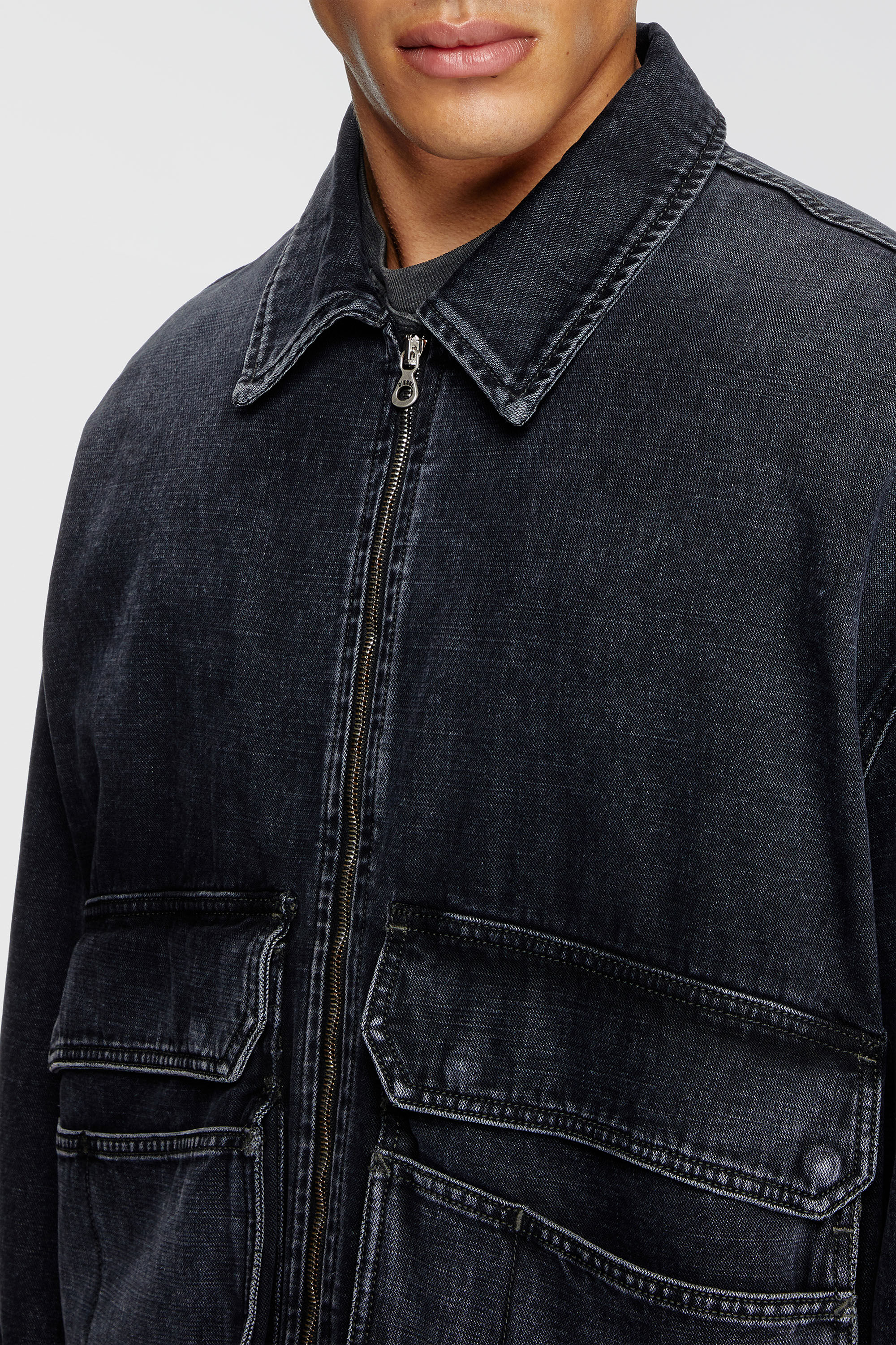 Women's Jacket in batavia-weave denim | Black | Diesel {{Country}}