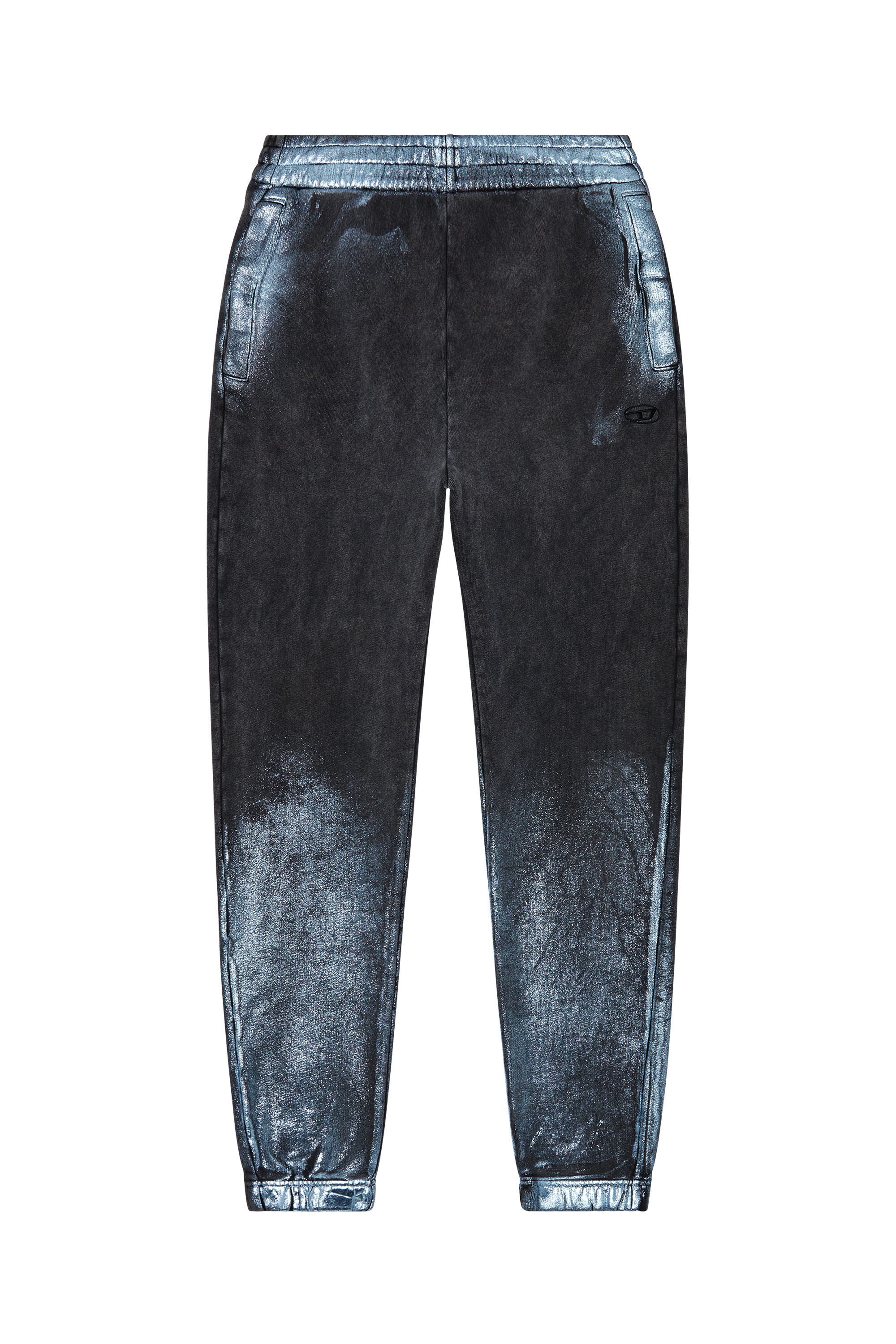 Diesel - P-LEB, Woman's Faded metallic sweatpants in Black/Blue - 2