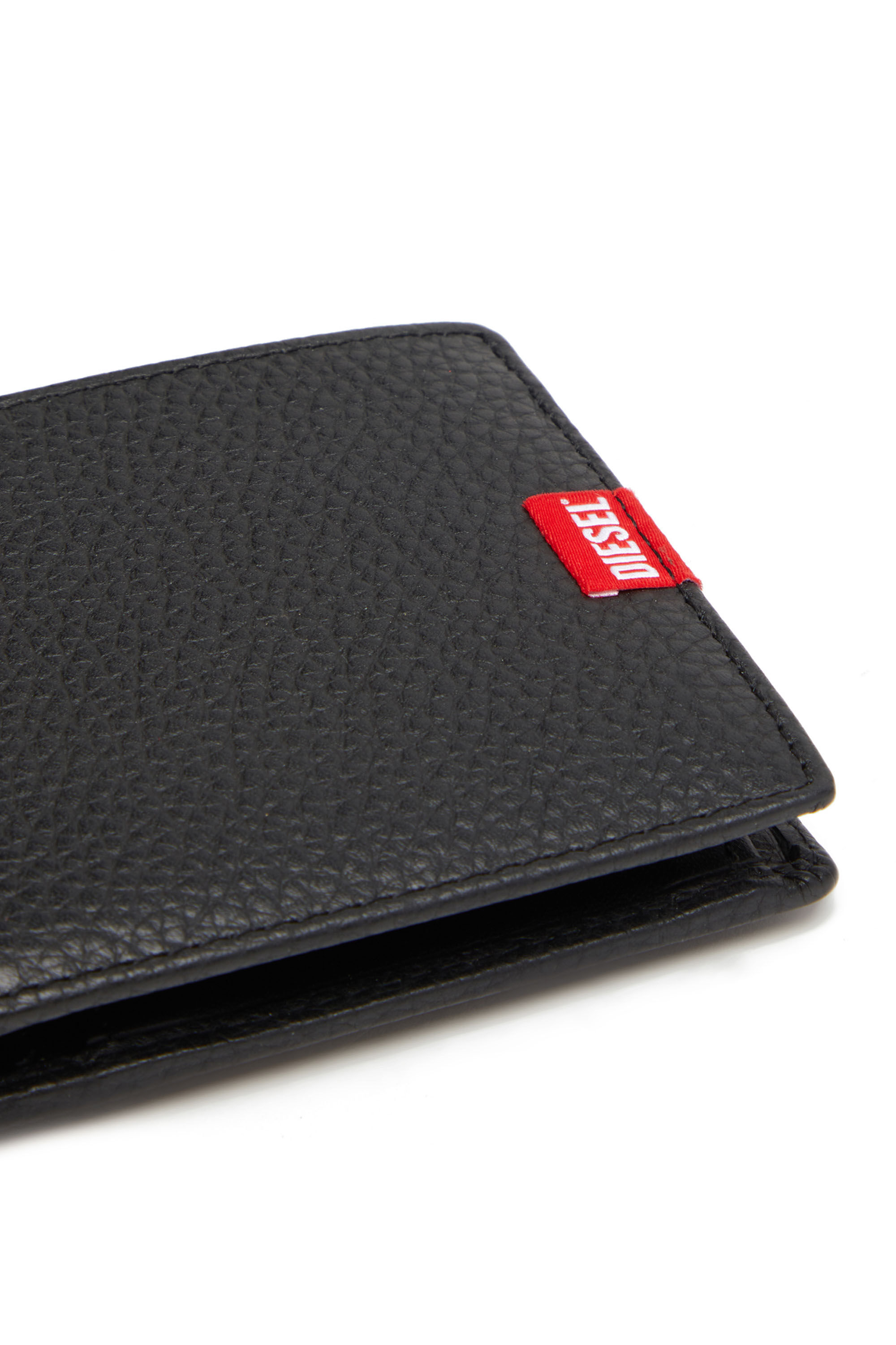 Diesel - BI-FOLD COIN S, Male's Bi-fold wallet in grainy leather in Black - 4
