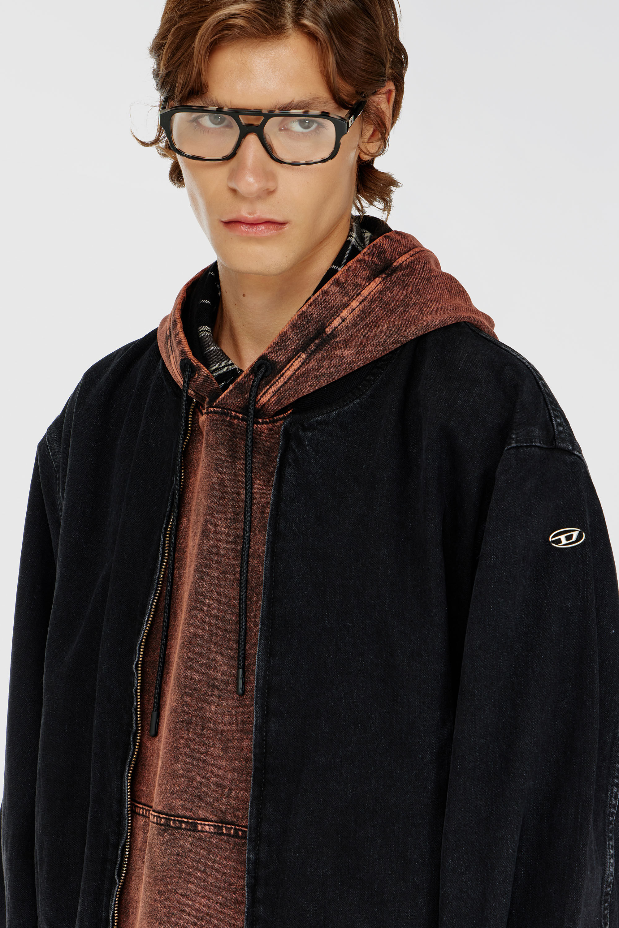 Women's Bomber jacket in denim | Black | Diesel {{Country}}