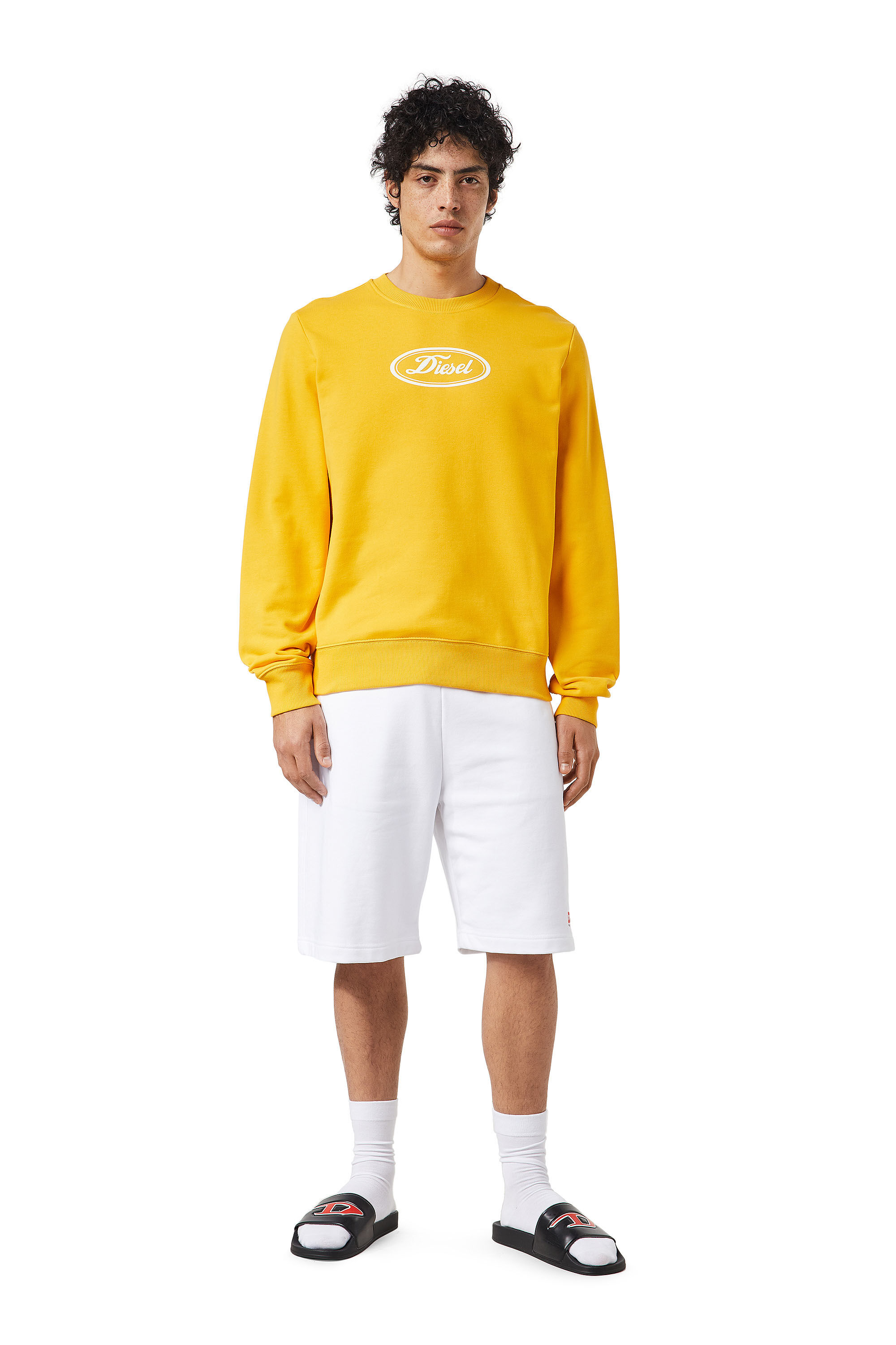 Diesel - P-CROWN-DIV, Man's Sweat shorts with logo embroidery in White - 1