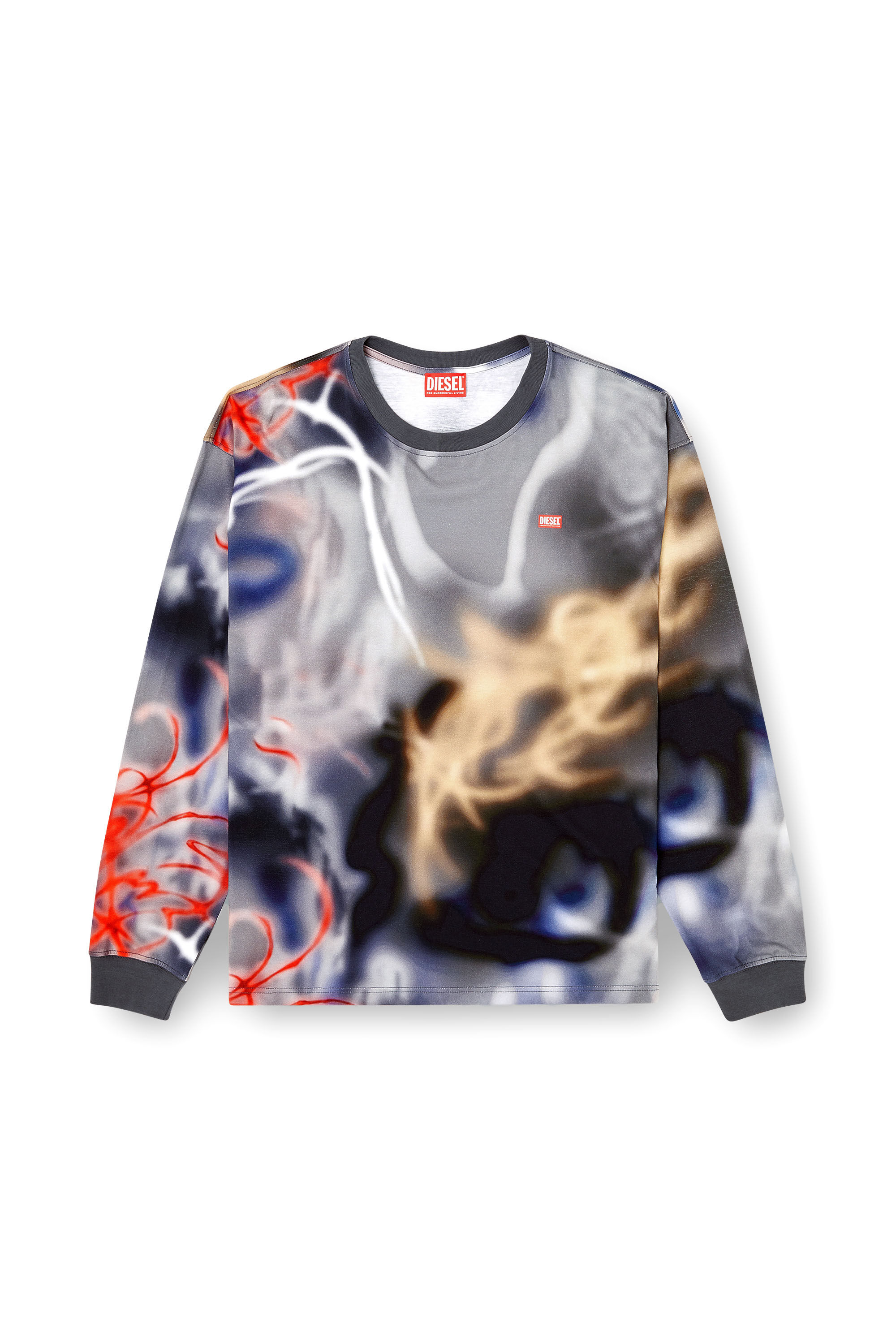 Men's Long-sleeve graffiti-print T-shirt | Multicolor | Diesel
