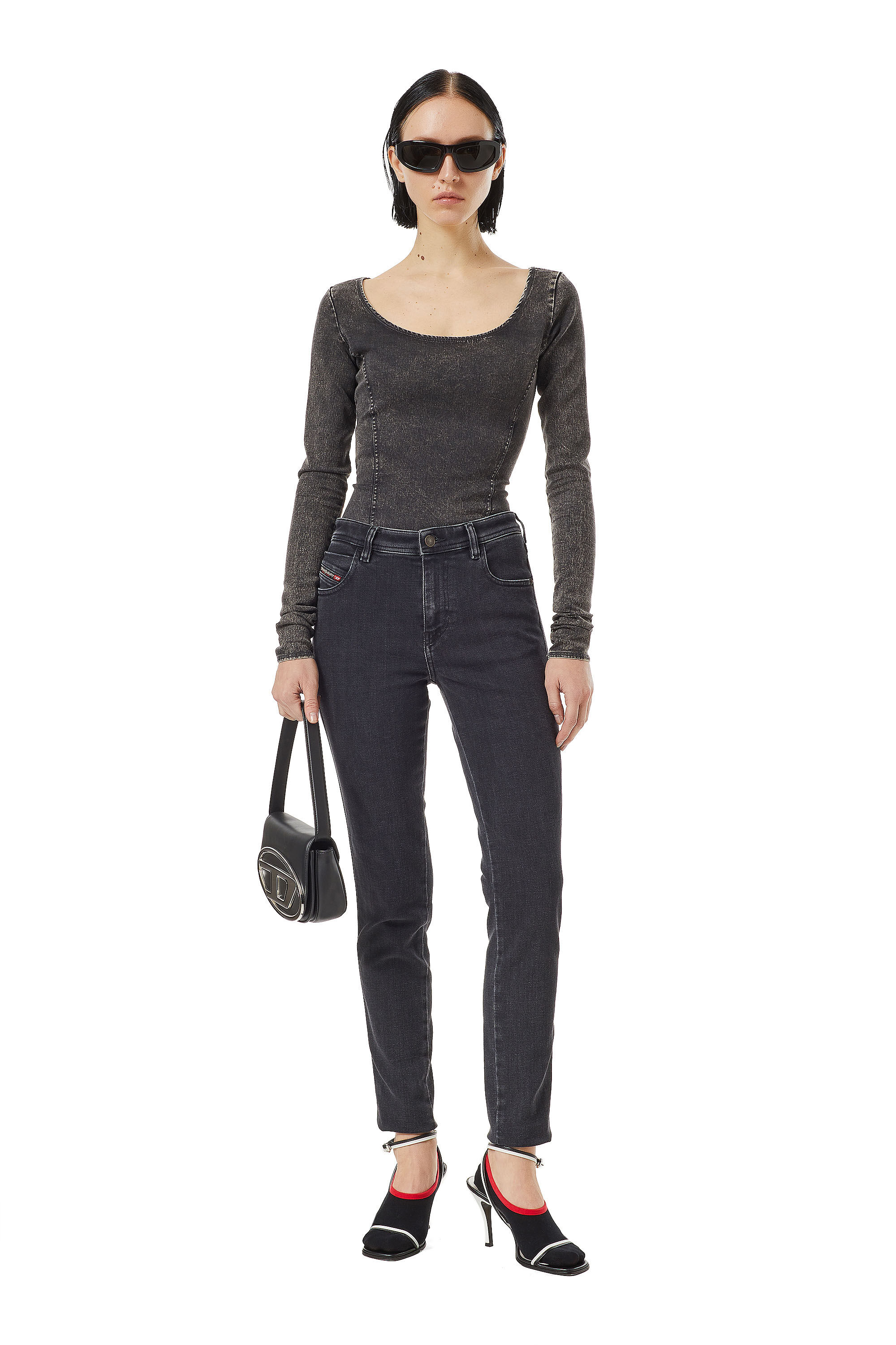 Diesel - Woman's Skinny Jeans 2015 Babhila Z870G, Black/Dark grey - 1