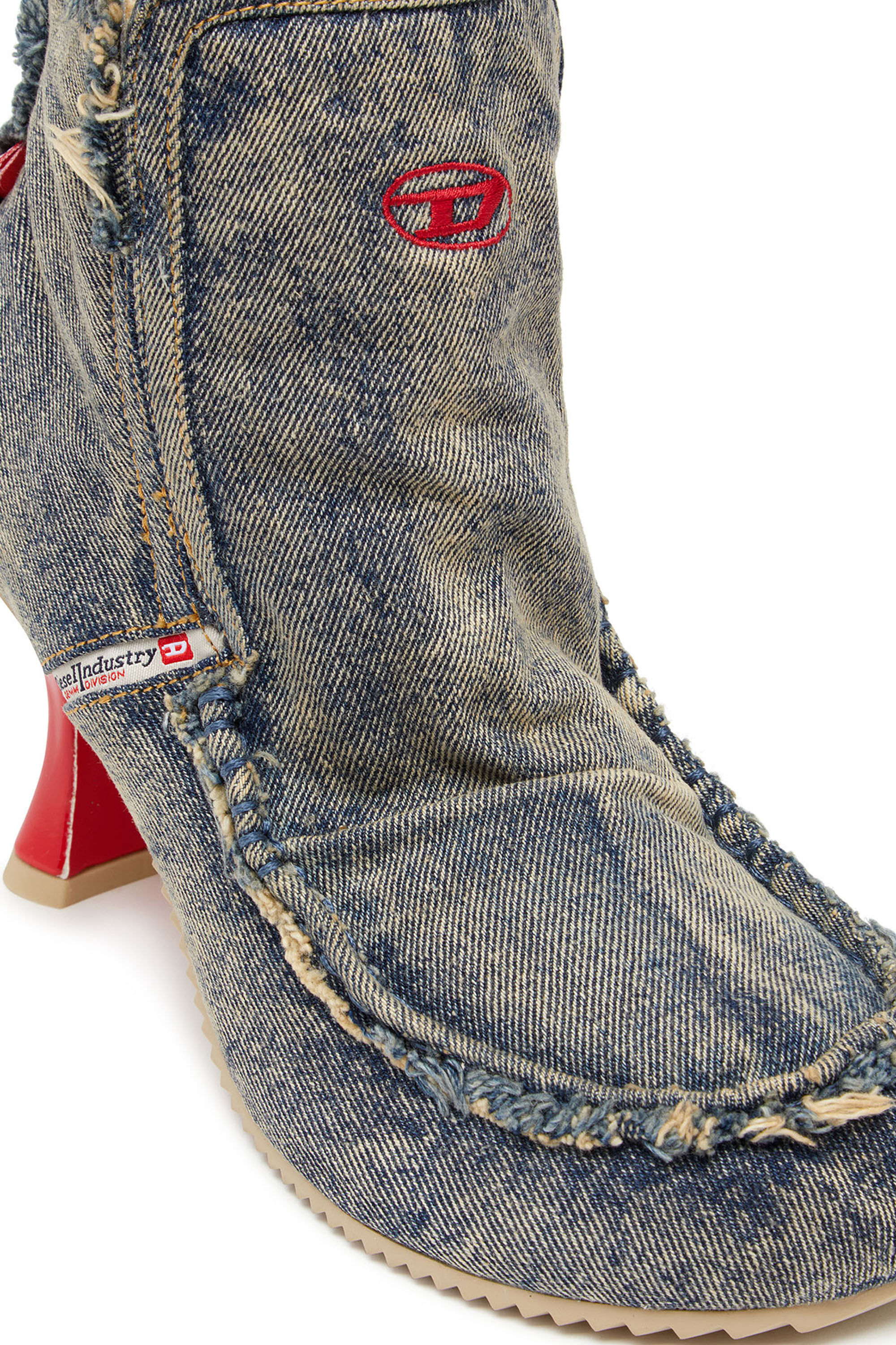 Diesel - D-WOODSTOCK HEEL AB, Female's D-Woodstock - Denim boots with heel in Blue - 7