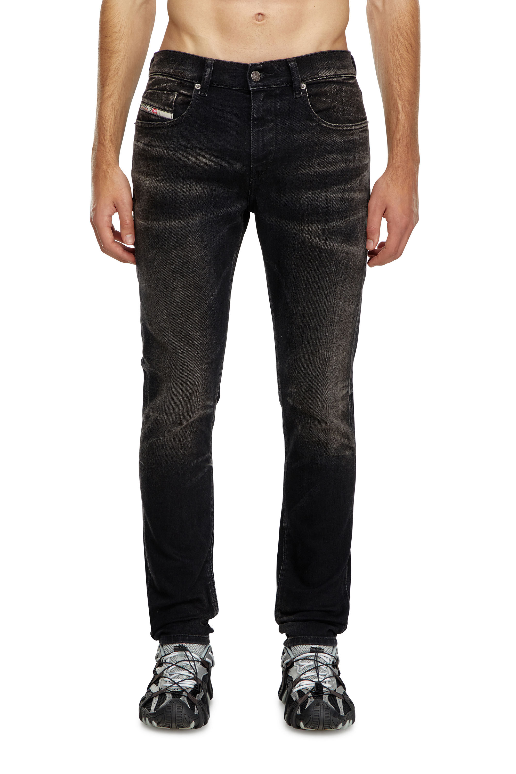 Diesel - Slim Jeans 2019 D-Strukt 09J53 Homme, Noir/Gris foncé - Image 3