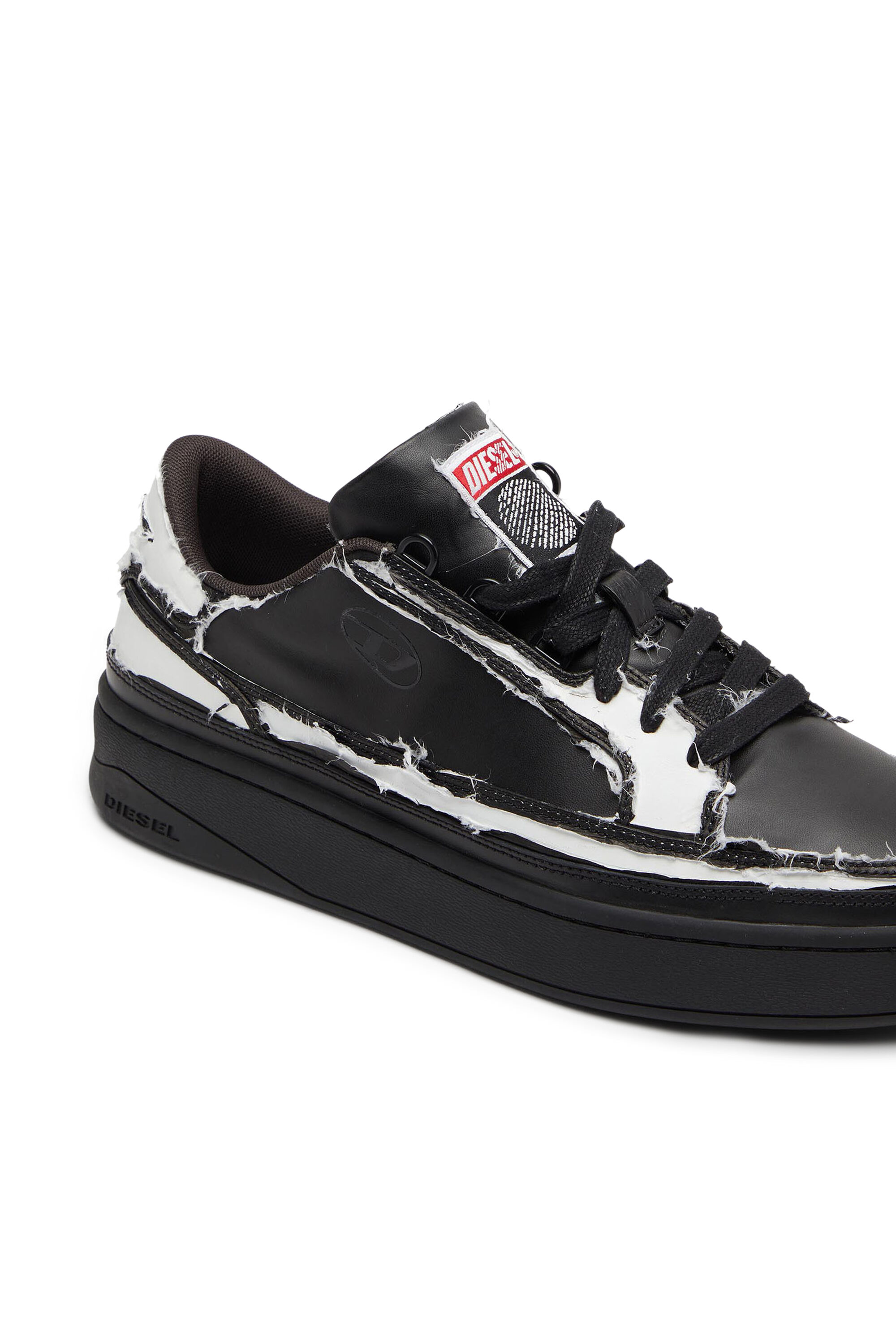 Diesel - S-SINNA LOW TK, S-Sinna Low Tk - Sneaker basse avec tissu effet déchiré Homme in Noir - 6