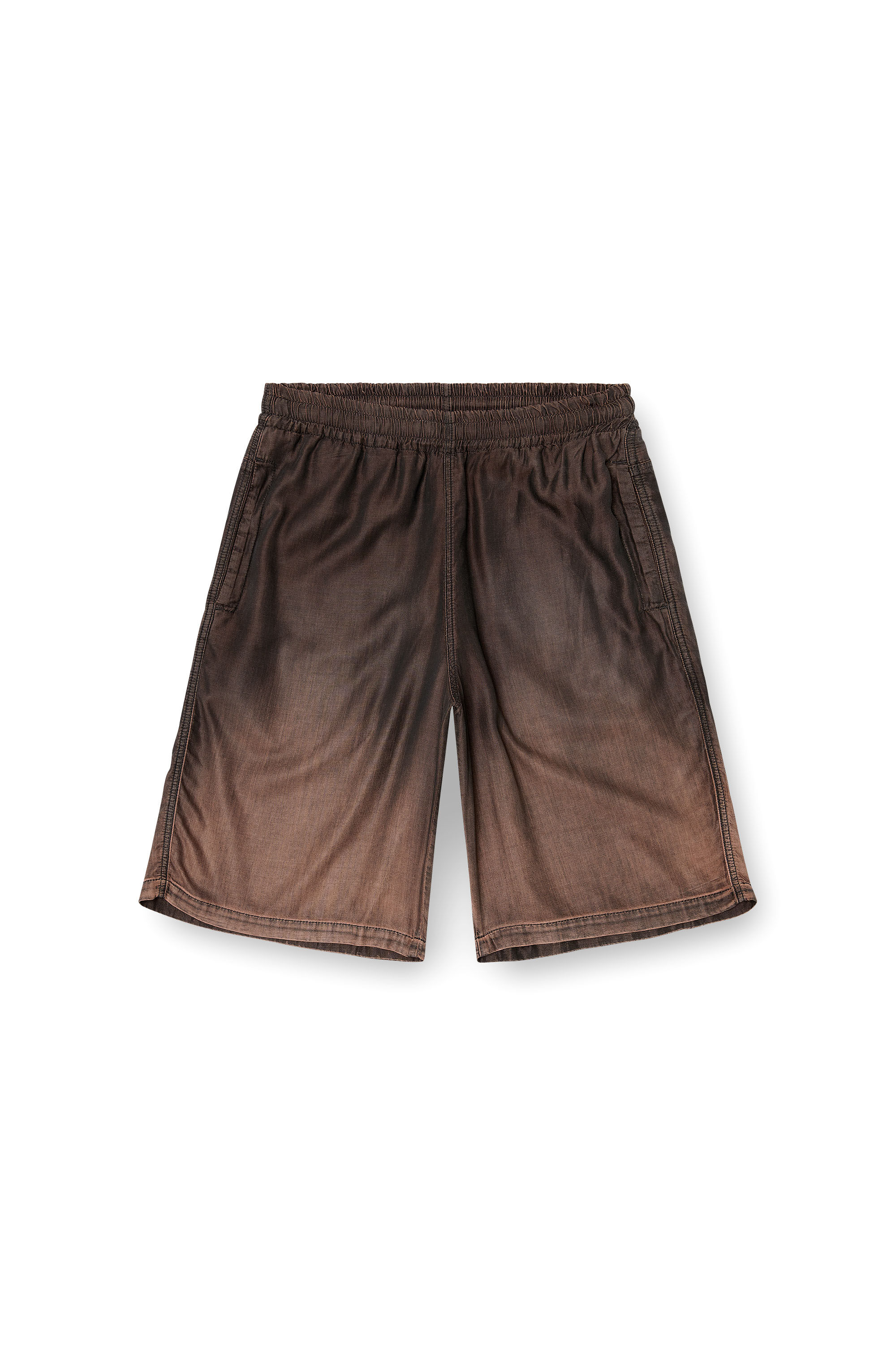 Diesel - D-RODER-SHORT-S, Bermudas relajadas en denim fluido con lavado oscuro Unisex in Marr&oacute;n - 2