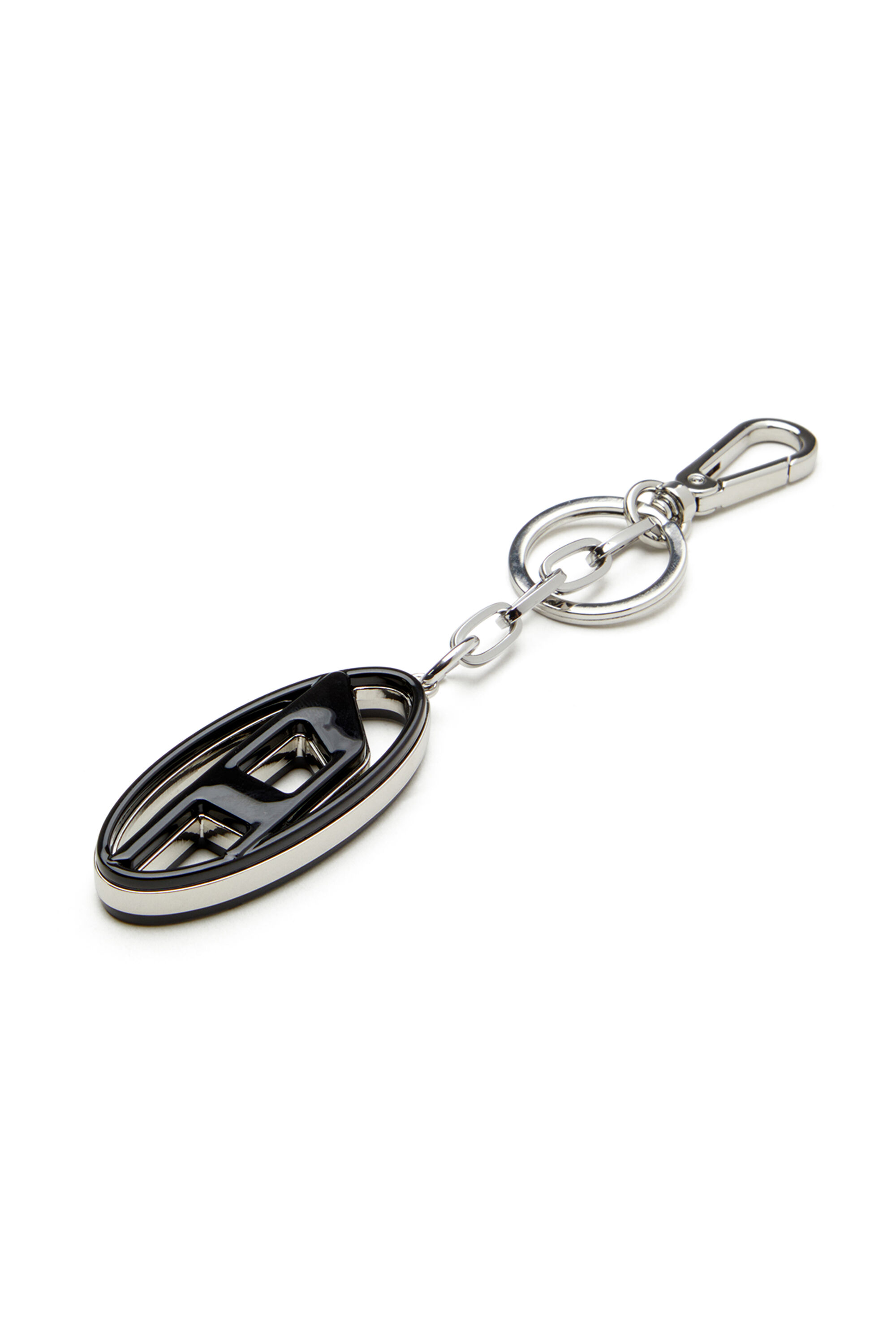 Men's Metal and resin Oval D keyring | Black | Diesel