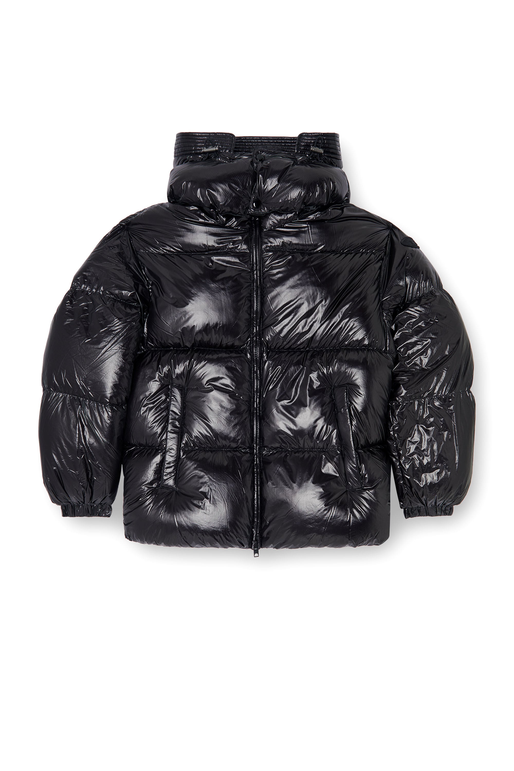 Men's Down puffer jacket with detachable hood | Black | Diesel US