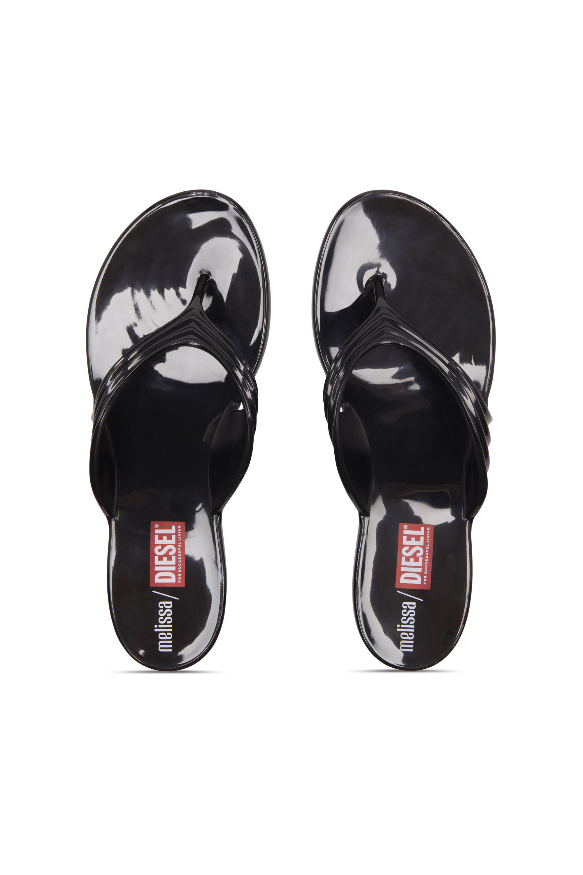 Diesel - MELISSA QUANTUM THONG, Female's Sculptural flip-flops in Melflex&reg; in Black - 4