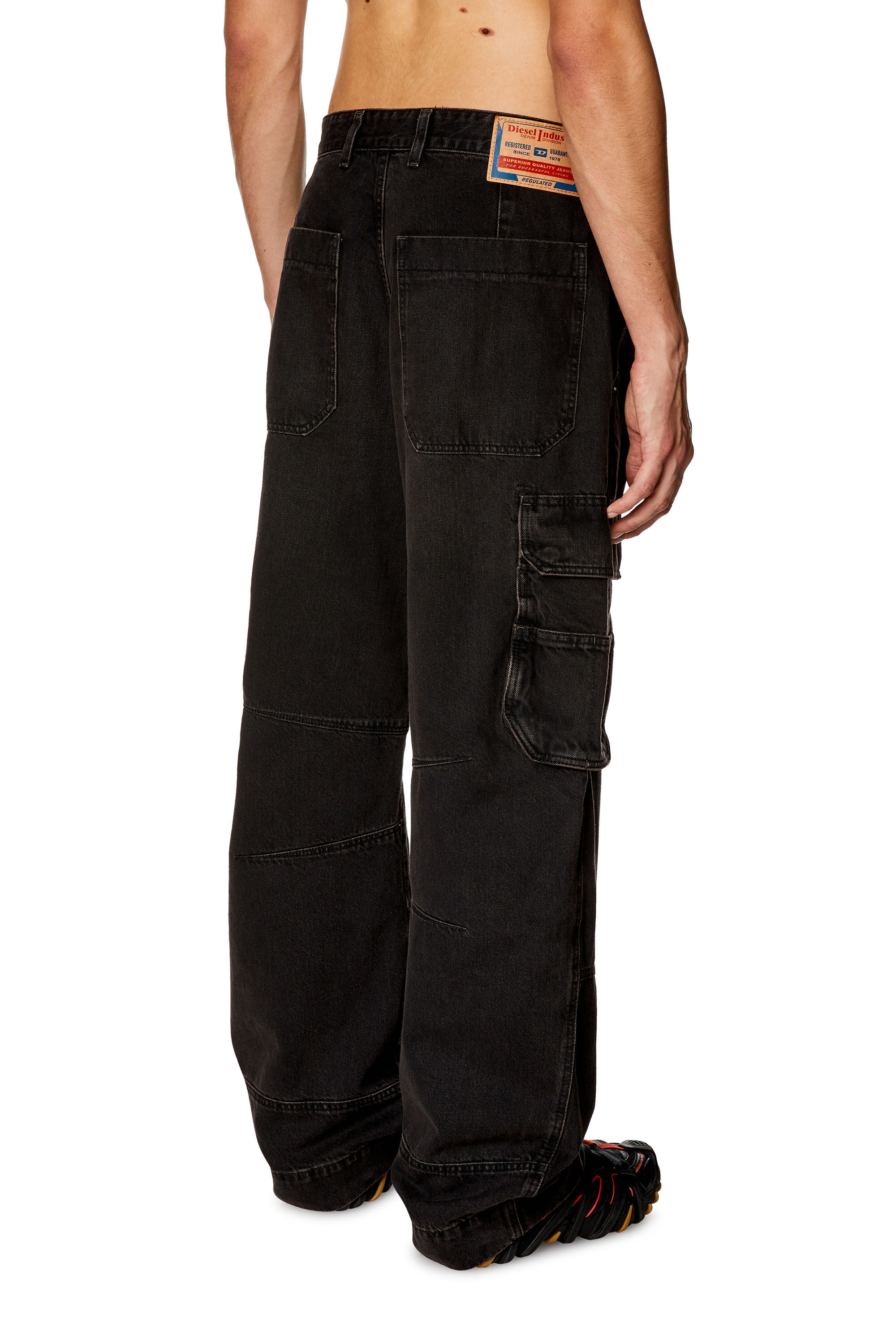 Diesel - Male's Relaxed Jeans D-Fish 0KIAG, Black/Dark Grey - 4
