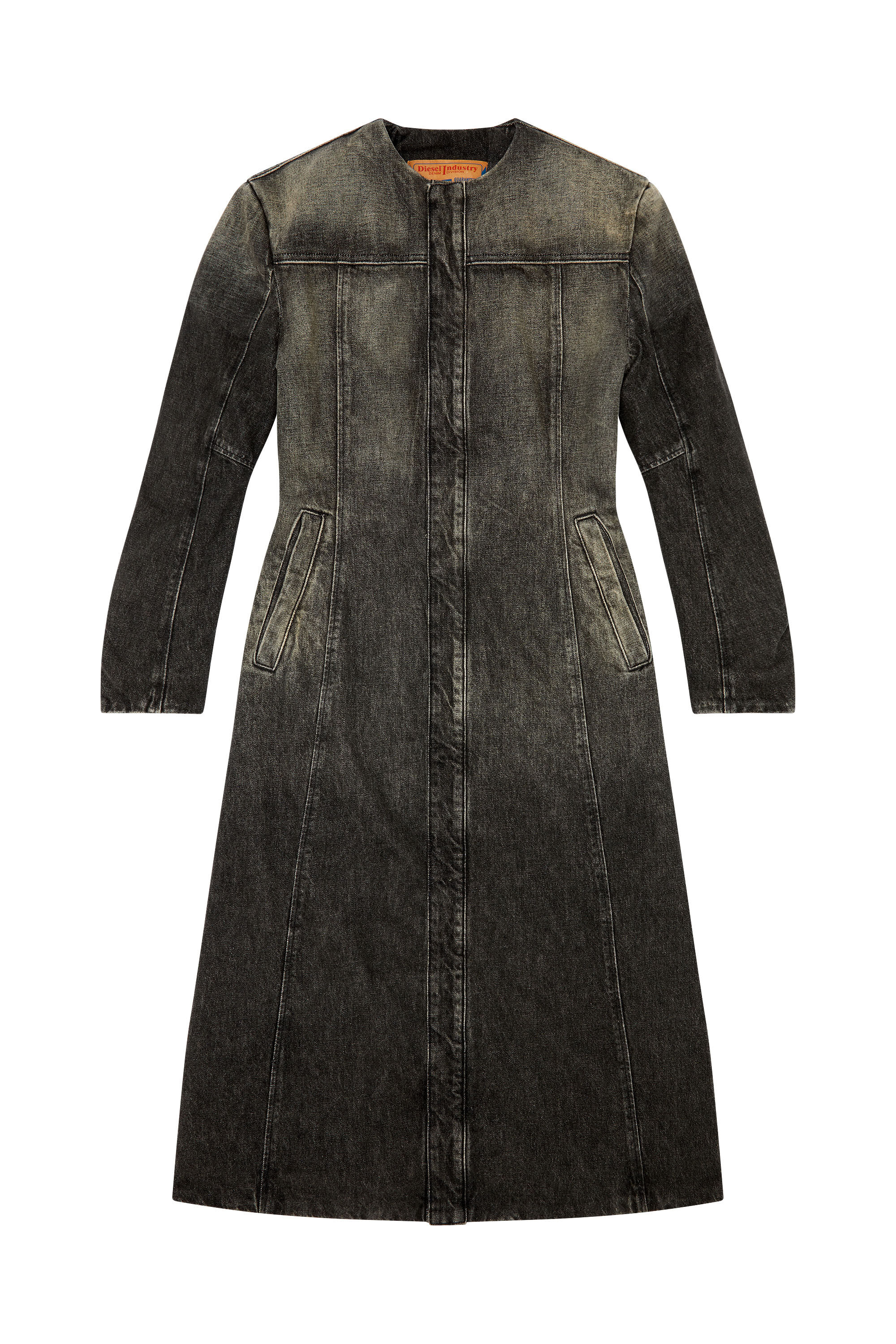 Diesel - DE-SY-S, Manteau en denim de coton et chanvre Femme in Noir - 2