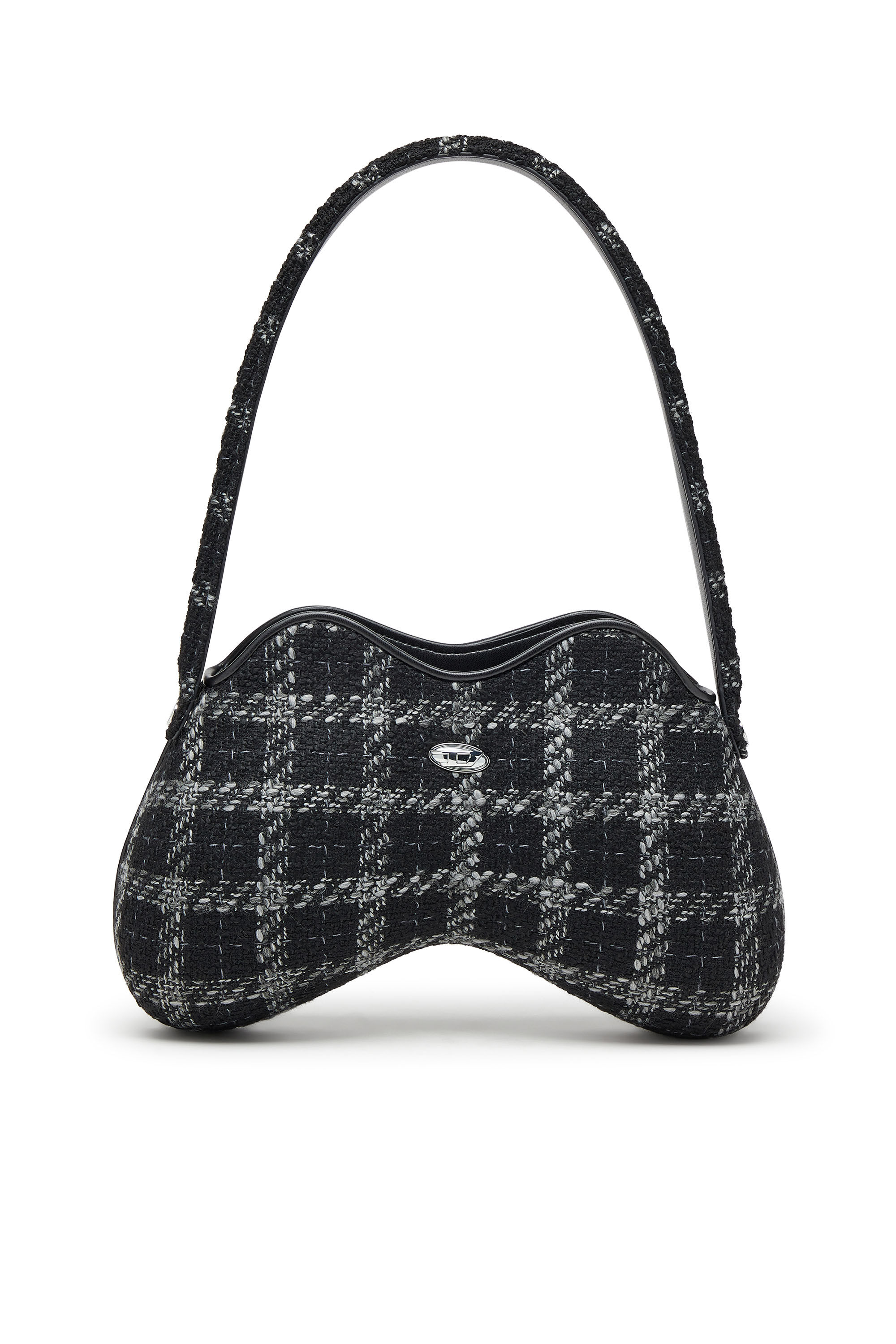 Diesel - DOUBLE-D SHOULDER, Female's Double-D-Shoulder bag with houndstooth motif in Black - 1