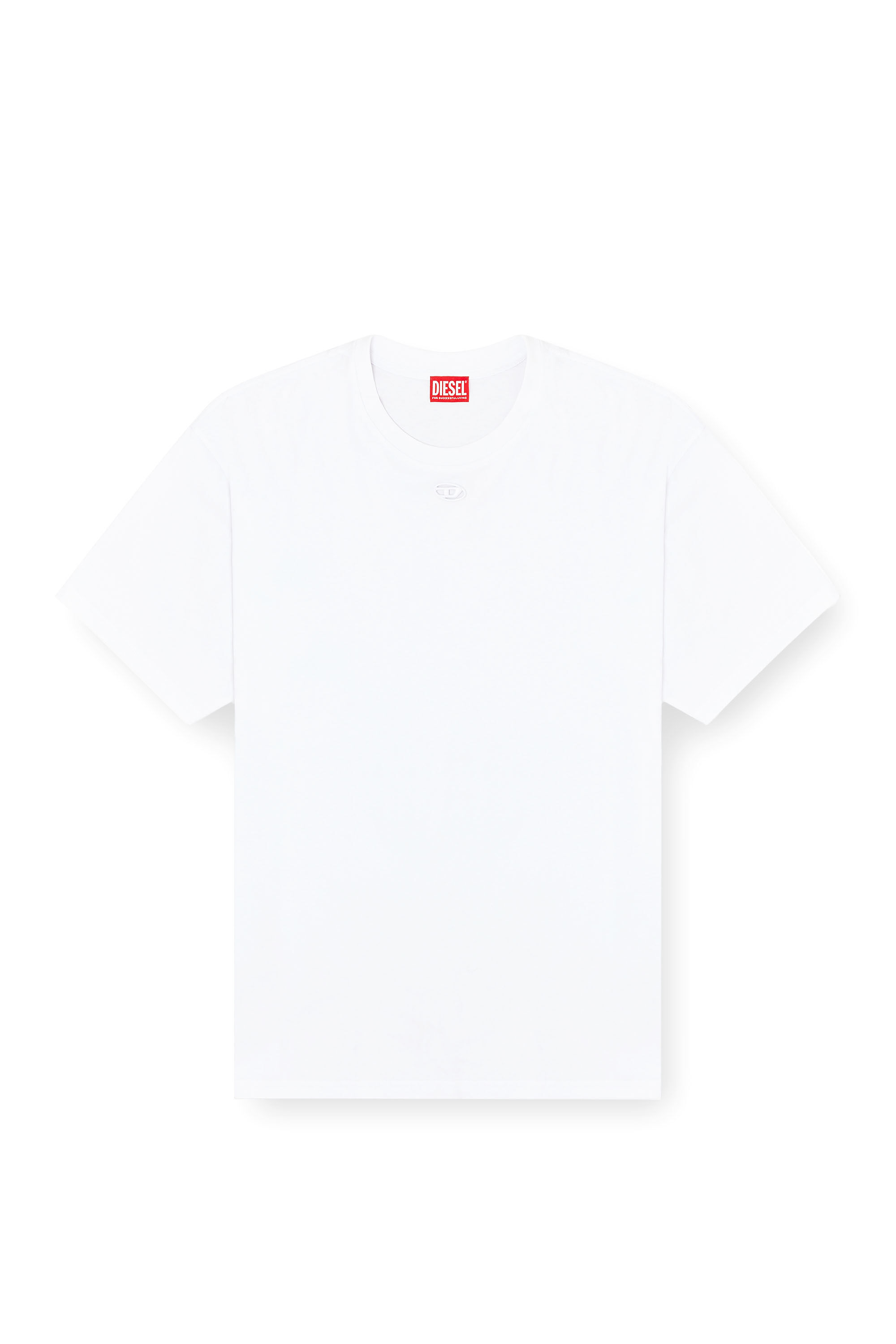 Diesel - T-BOXT-DCO, Camiseta de algod&oacute;n relajada con bordado Oval D Hombre in Blanco - 2