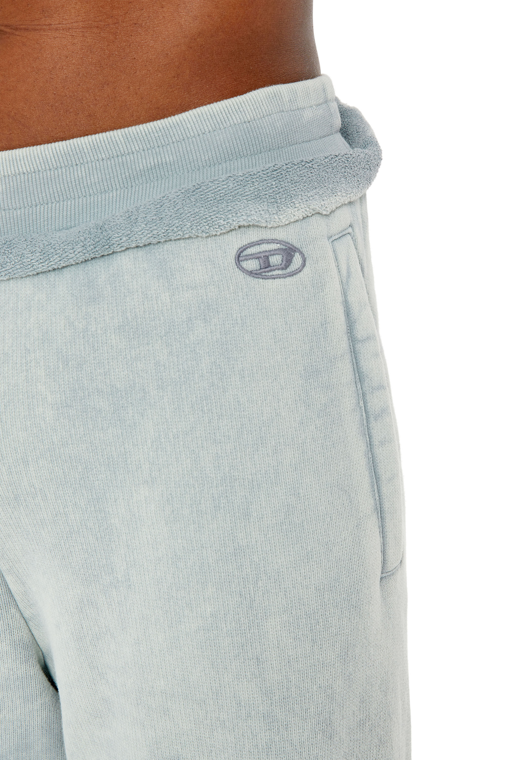 Diesel - P-TOPPAL, Male's Flared double-layer sweatpants in Light Grey - 4