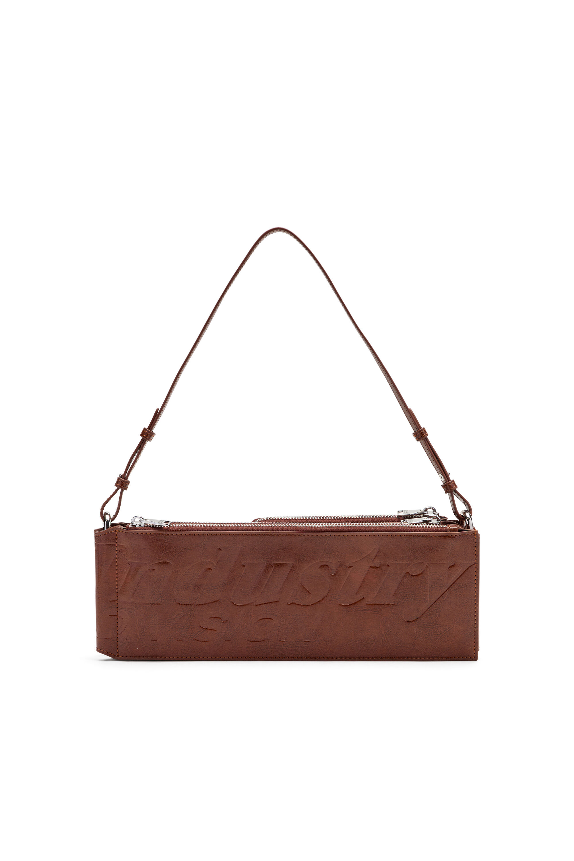 DIESEL レザー ボディバッグ フェード ブラウン y2k archive Women's Flag-D-Modular logo-embossed shoulder bag | Brown | Diesel