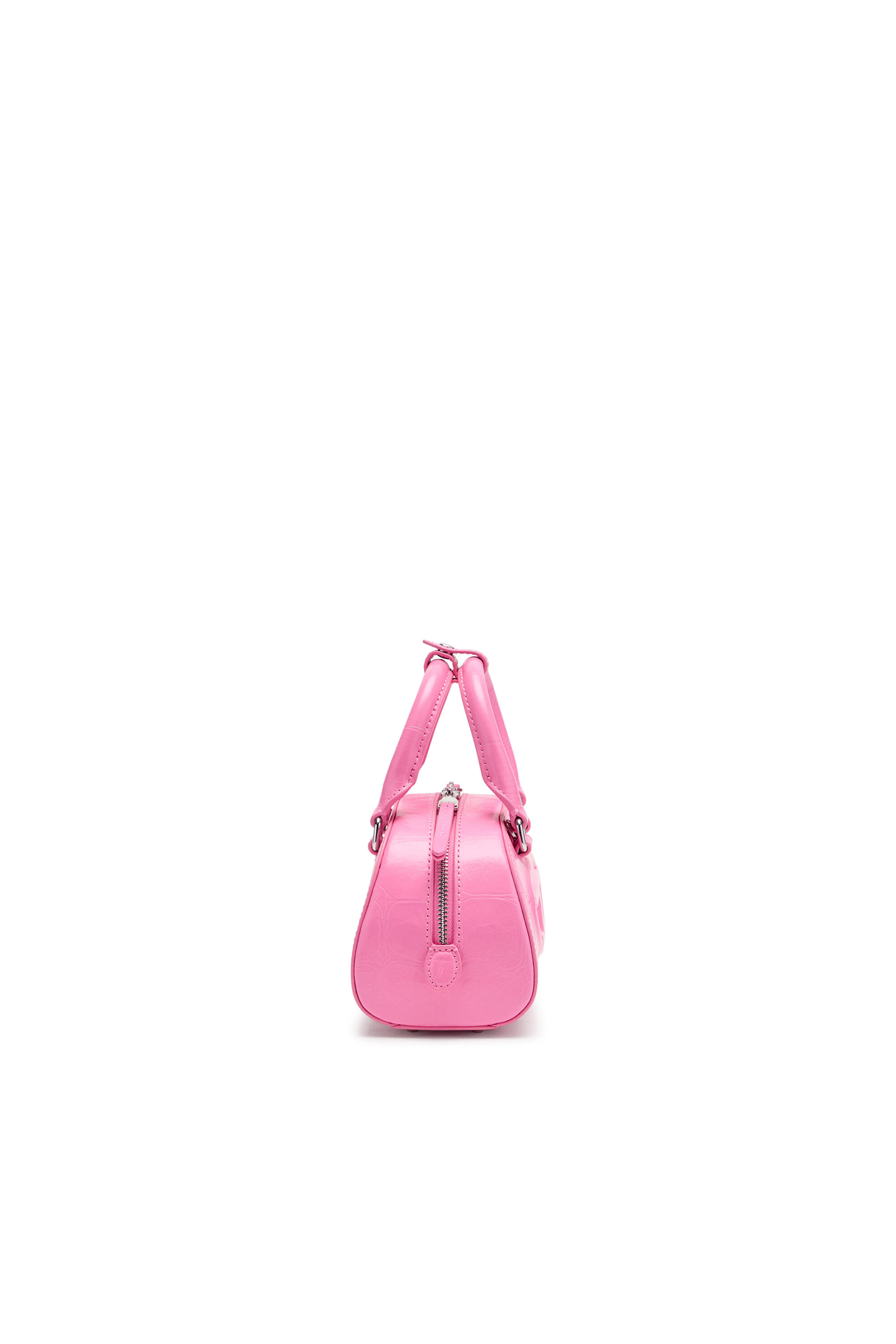 Diesel - 1DR DOME CROSSBODY, Female's 1DR Dome-Mini bowling bag in croc-effect leather in Pink - 4