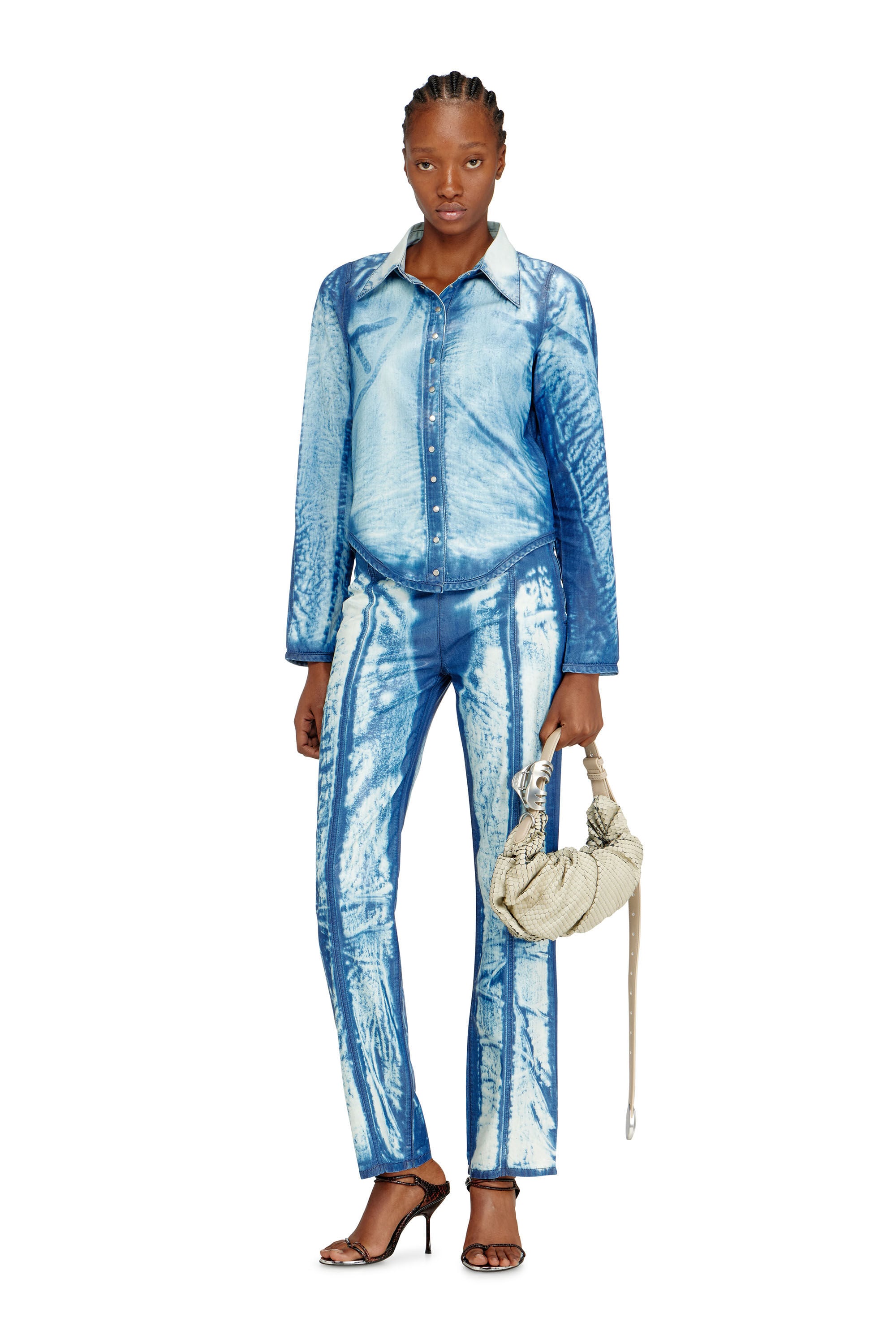 Women's Shirt in X-Ray Lyocell denim | Blue | Diesel {{Country}}