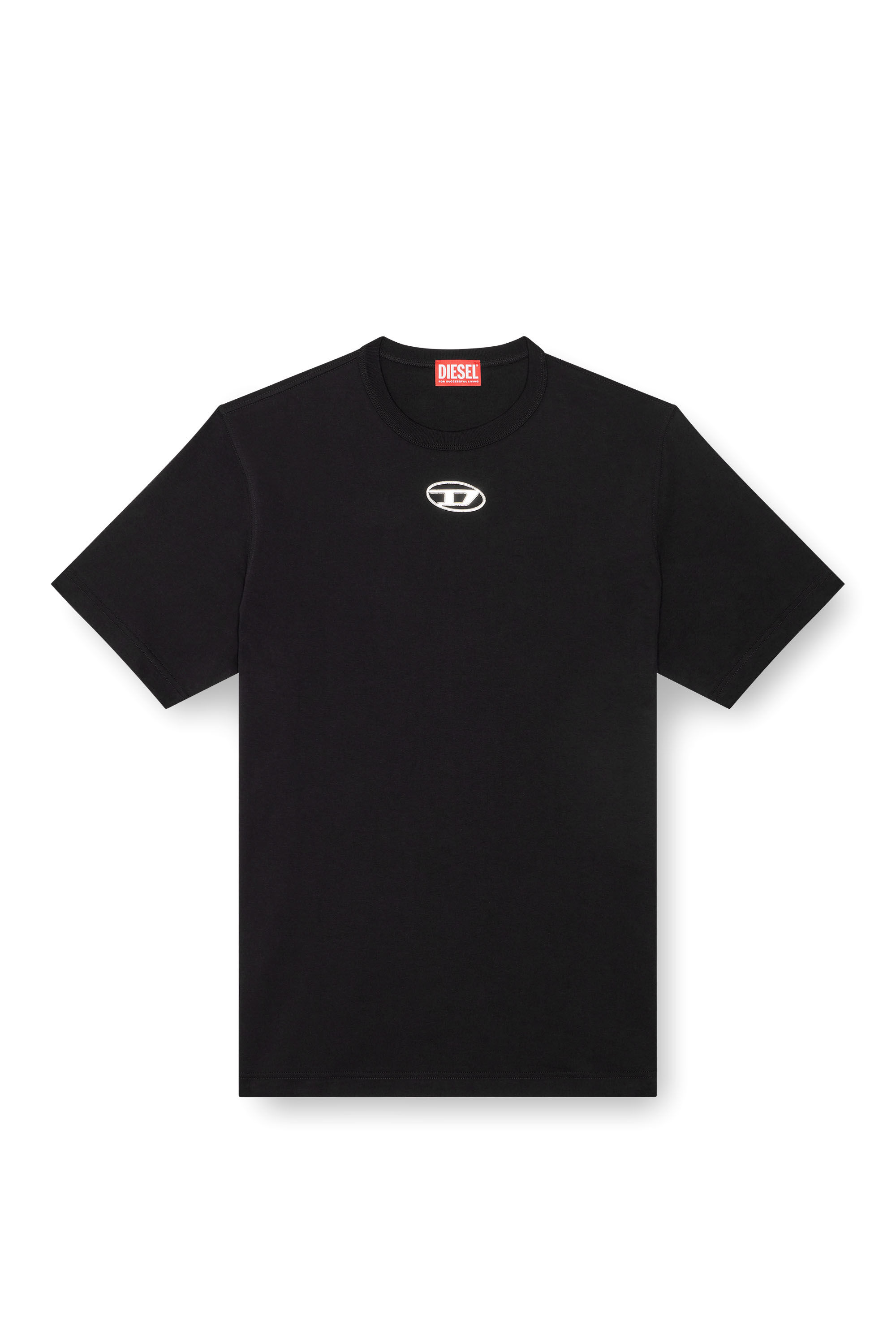 Diesel - T-JUST-OD, Male's T-shirt with injection moulded logo in Black - 2