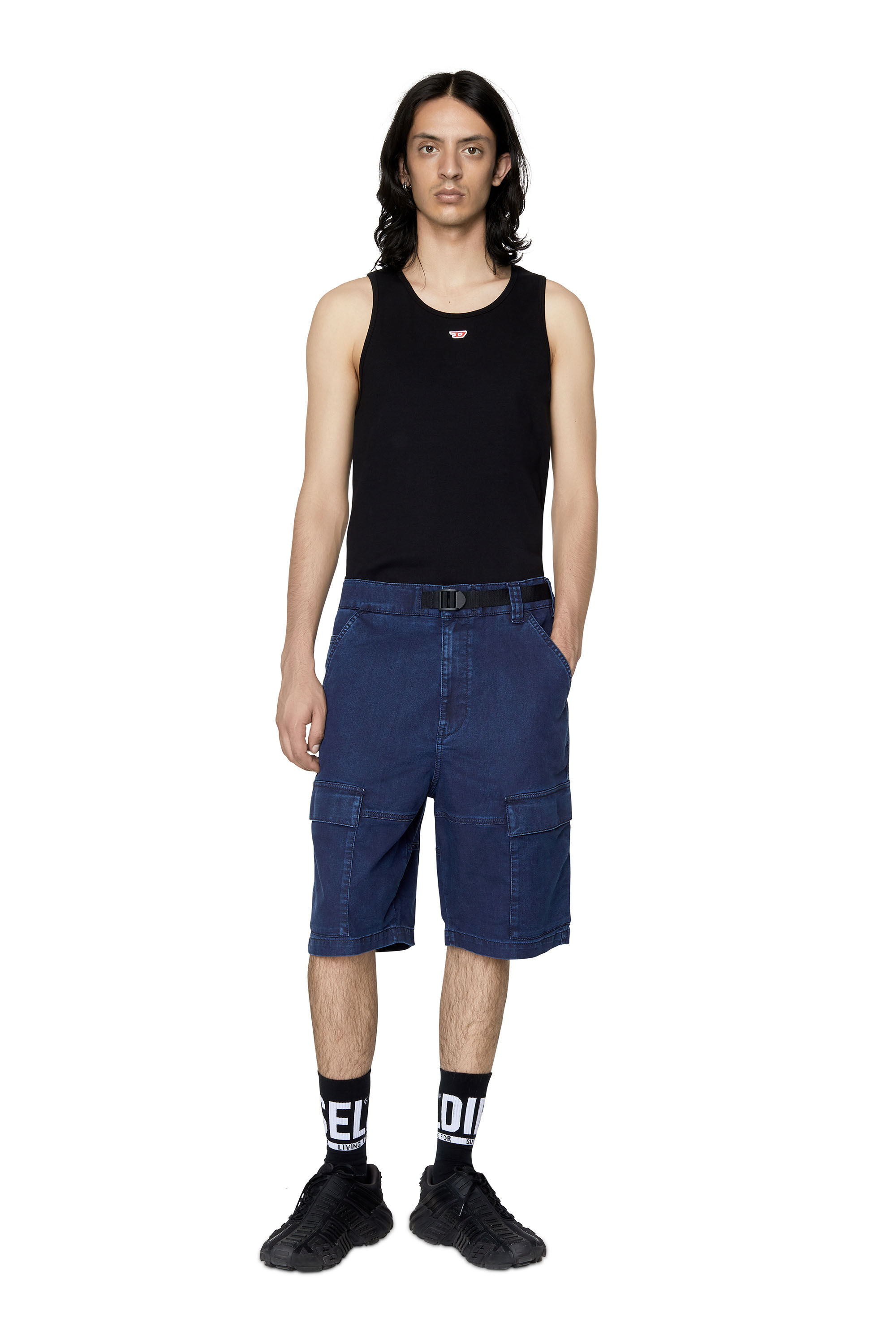 パンツ DIESEL denim cargo shorts D-KROOLEY-CARGO-SHORT JOGG Man: Short pants | Diesel