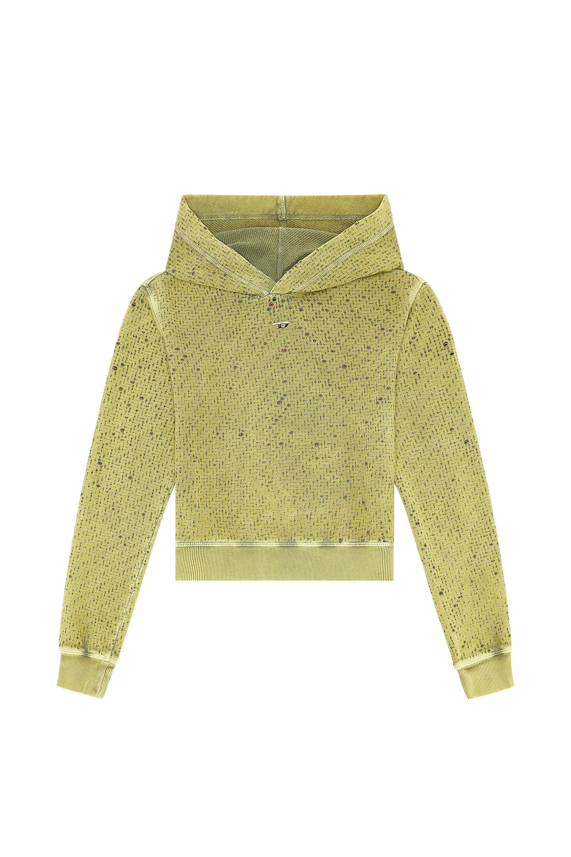 Women's Hoodie in laser-cut jersey | Green | Diesel